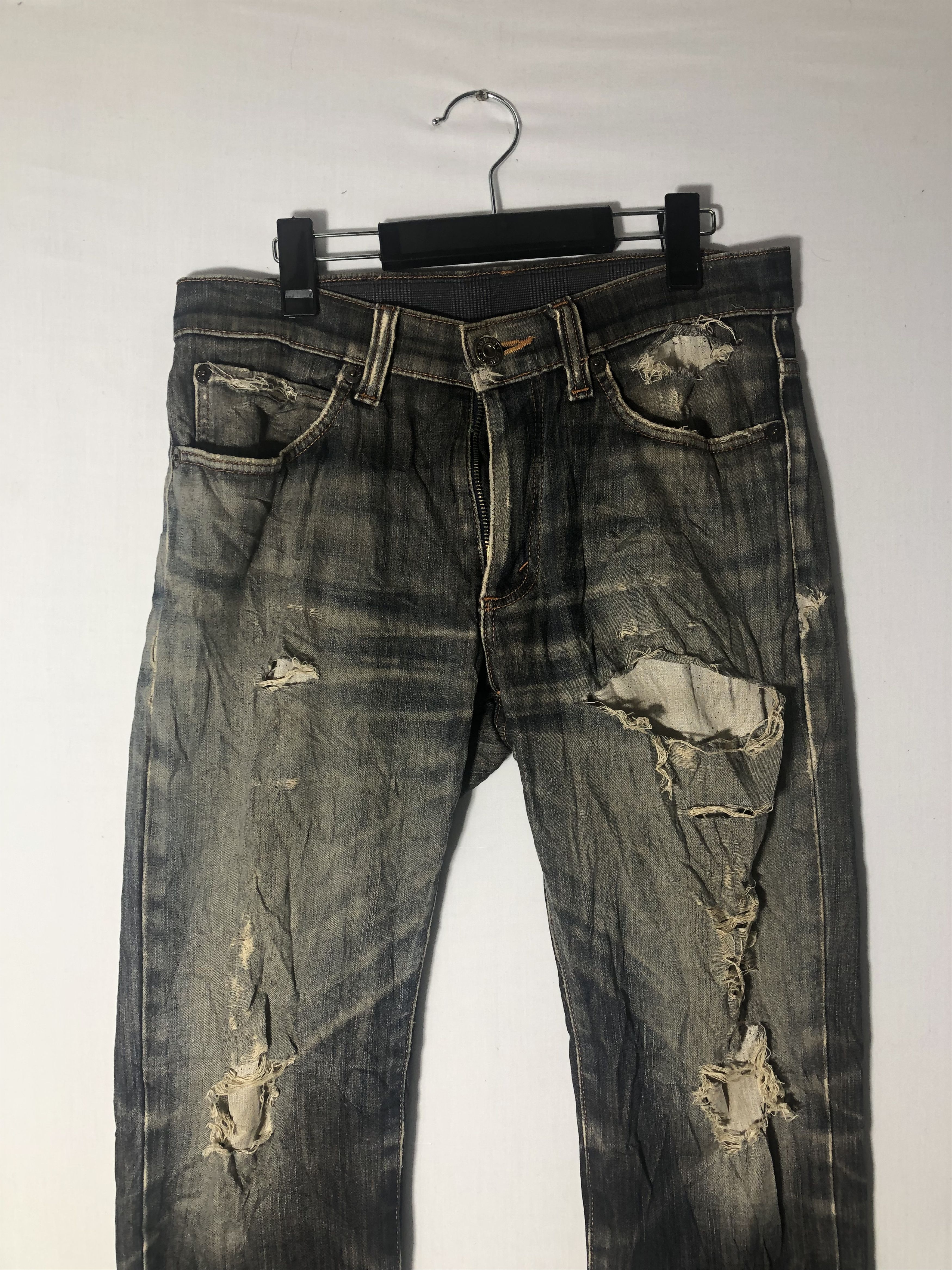 Japanese Brand EDWIN WILD FIRE DISTRESSED DENIM Size US 30 / EU 46 - 2 Thumbnail