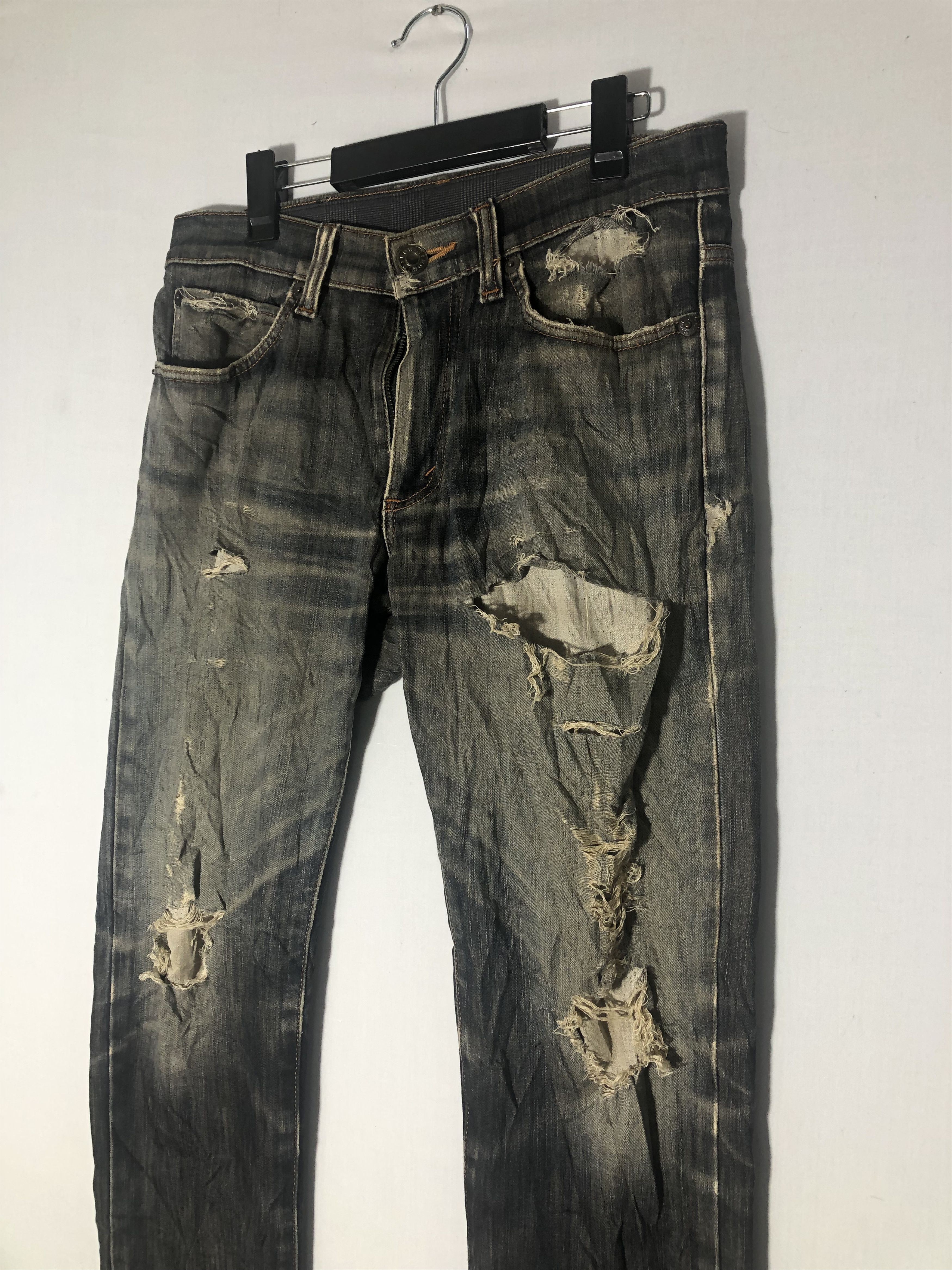 Japanese Brand EDWIN WILD FIRE DISTRESSED DENIM Size US 30 / EU 46 - 5 Thumbnail