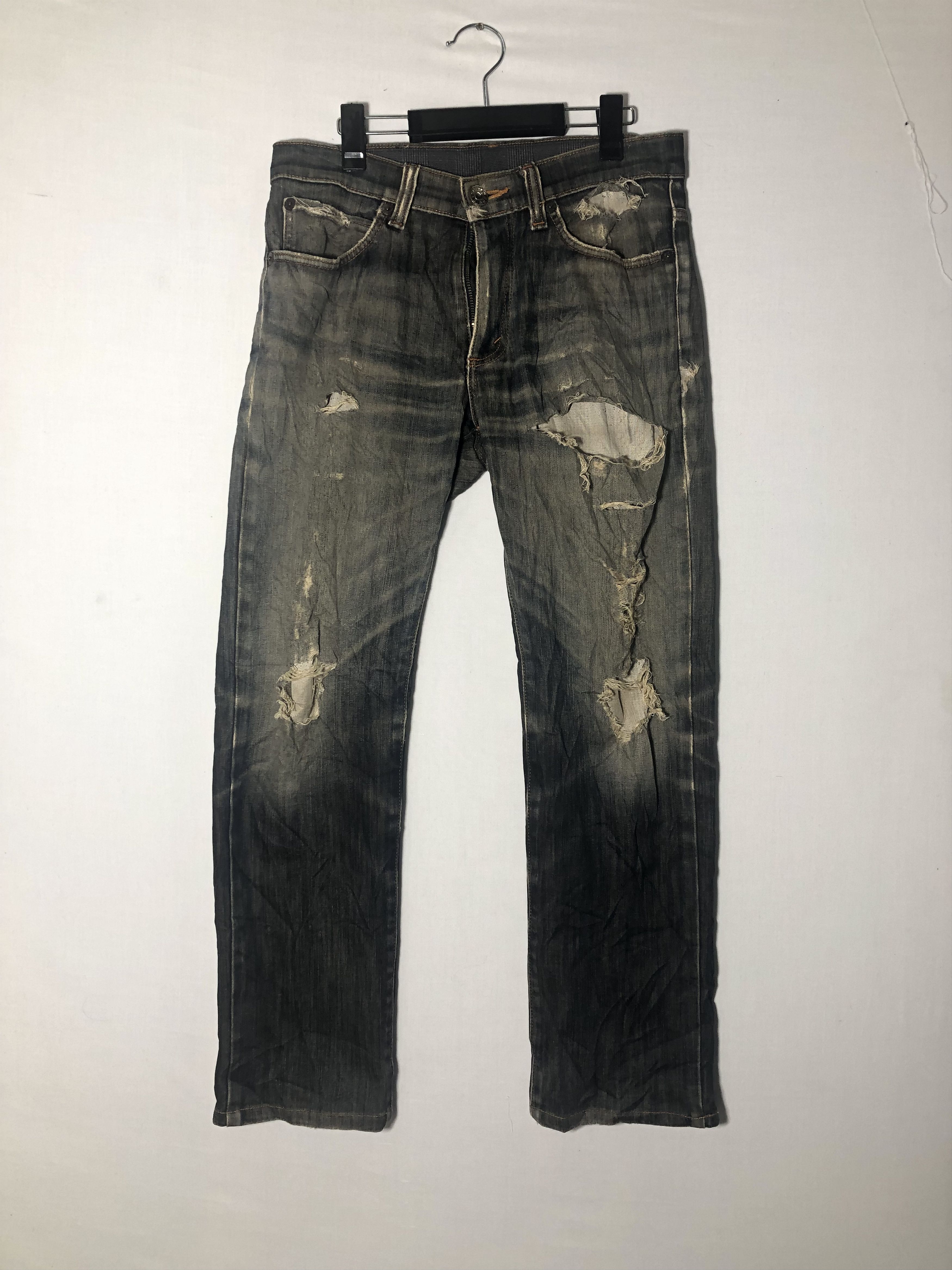 Japanese Brand EDWIN WILD FIRE DISTRESSED DENIM Size US 30 / EU 46 - 1 Thumbnail