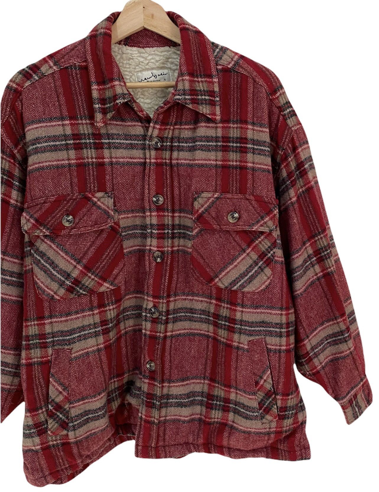 Flannel VINTAGE FLANNEL TARTAN PLAID BUTTON ON SHERPA JACKET Size US XL / EU 56 / 4 - 5 Thumbnail