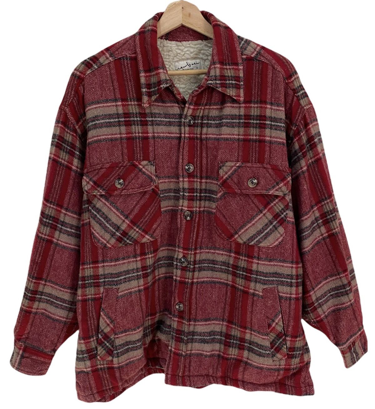 Flannel VINTAGE FLANNEL TARTAN PLAID BUTTON ON SHERPA JACKET Size US XL / EU 56 / 4 - 1 Thumbnail