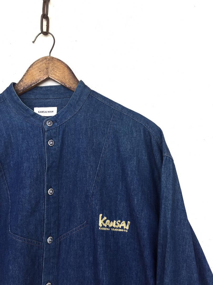 Yohji Yamamoto 💥Vintage Kansai Yamamoto Company Dragon Denim Shirt Size US L / EU 52-54 / 3 - 5 Thumbnail