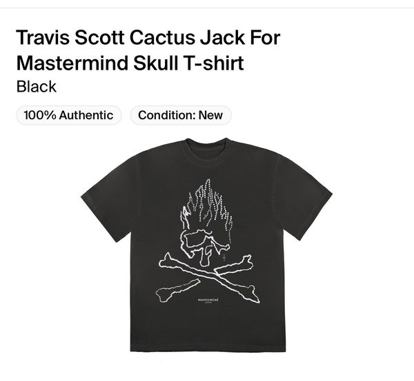 Travis Scott 2XL DSWT Cactus Jack x Mastermind Black T Shirt | Grailed