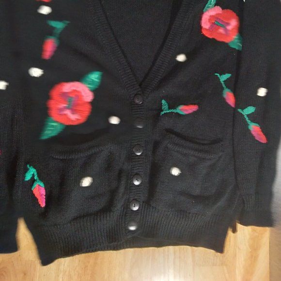 Vintage Vintage Floral Embroidered Cardigan Sweater Grailed 6846