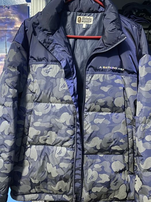 Bape Bape ABC Dot Reflective Camo Down Jacket | Grailed