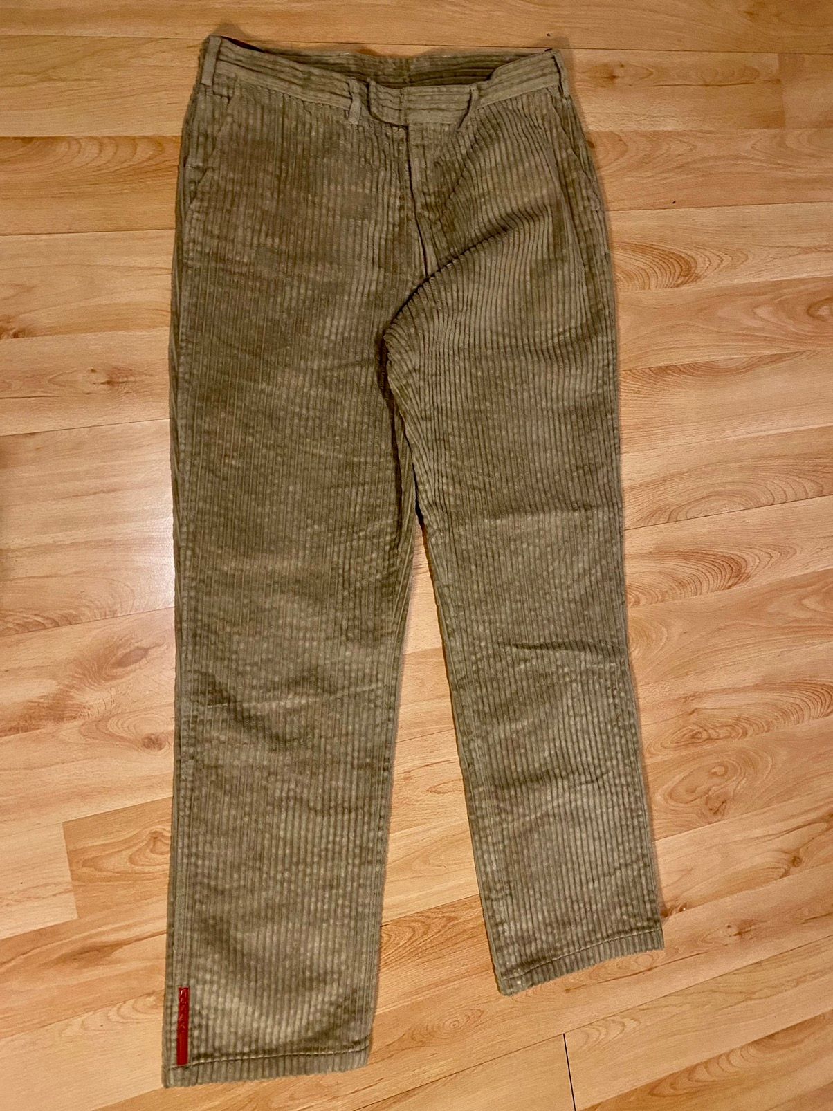 Pre-owned Prada X Vintage Prada Vintage Corduroy Pants Trouser In Beige
