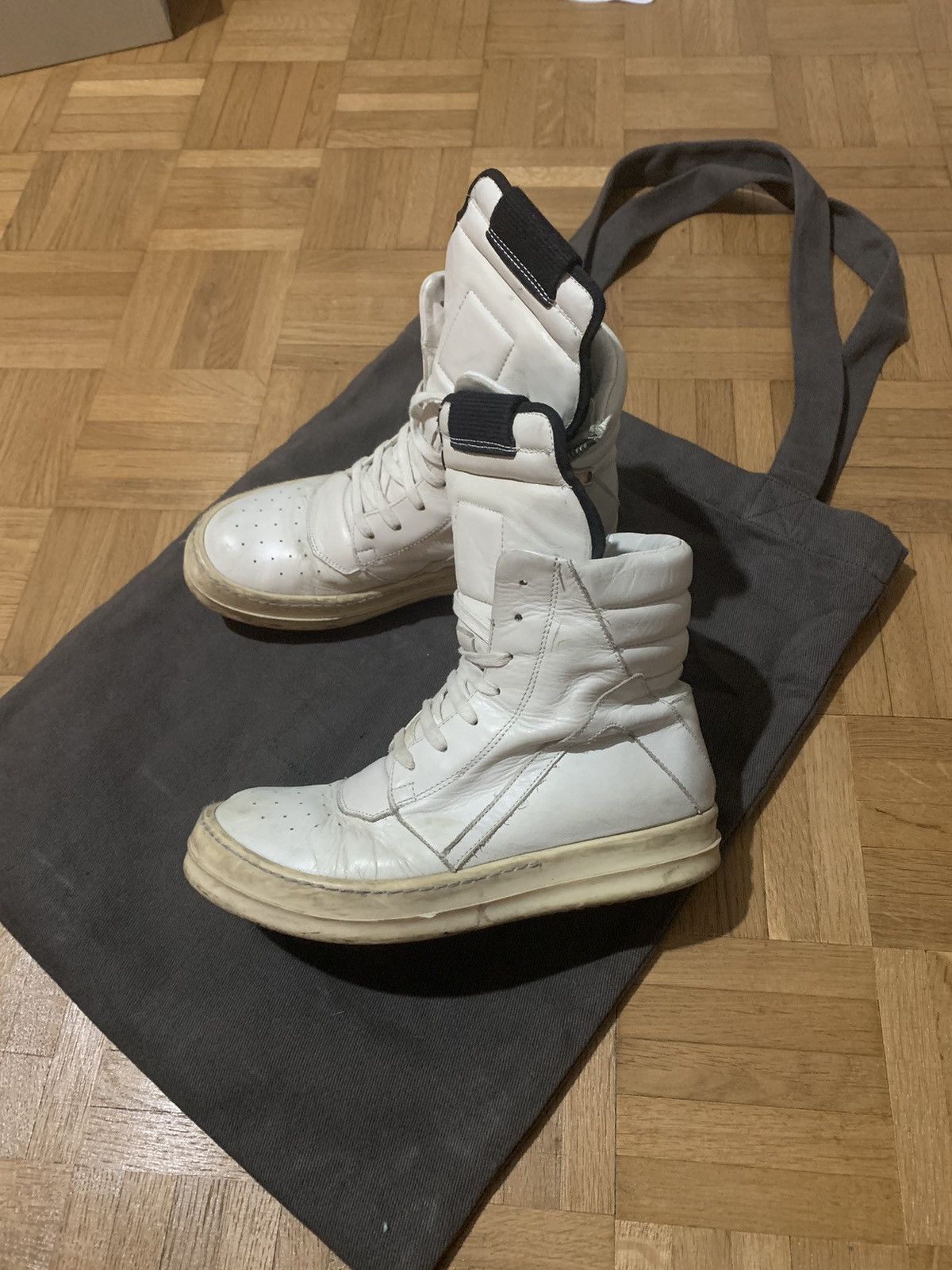 Rick Owens Rick Owens White Geobaskets | Grailed