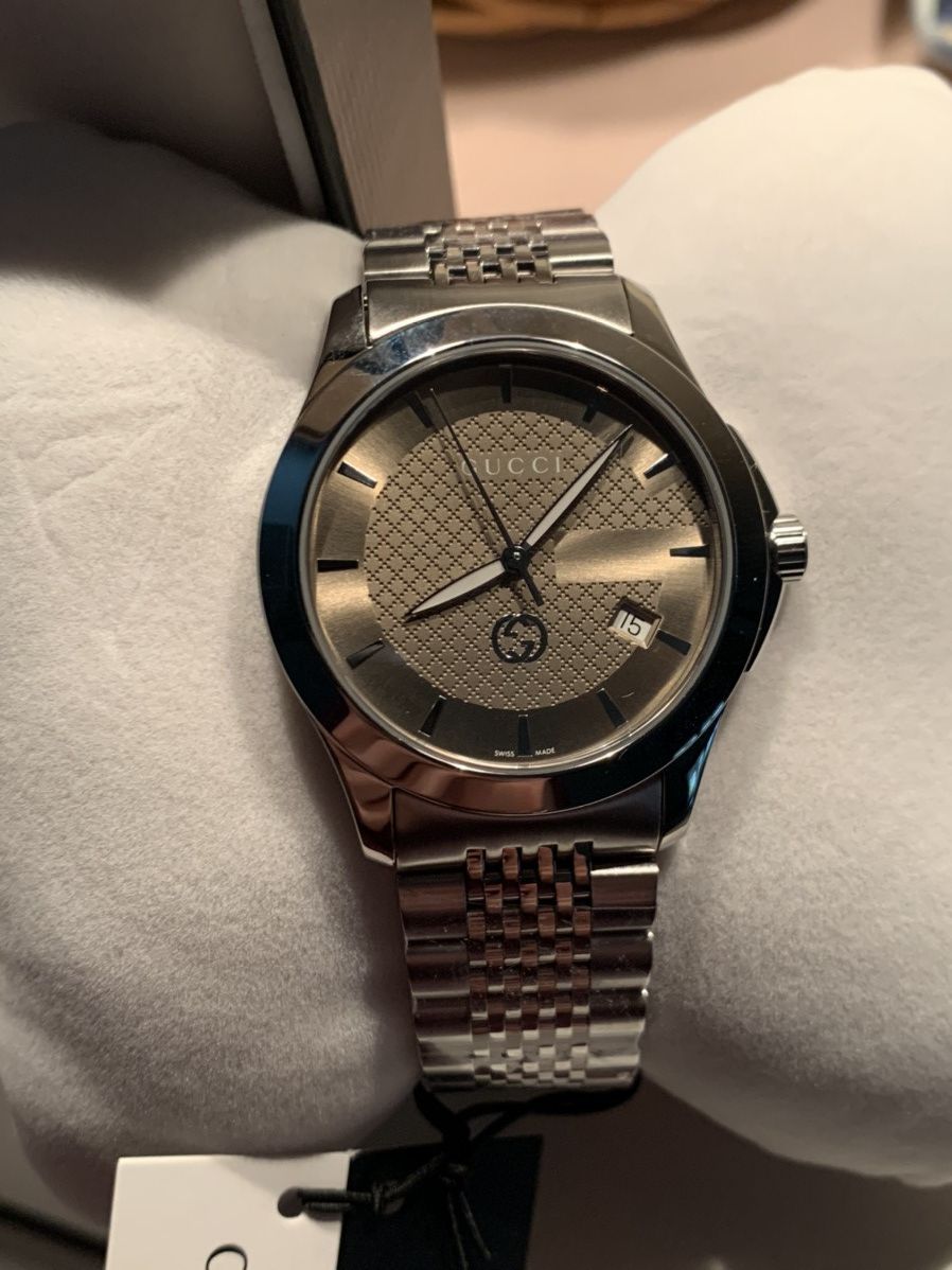 Designer × Gucci *RARE* New Gucci Stainless Steel Invisible Clasp Watch Size ONE SIZE - 2 Thumbnail