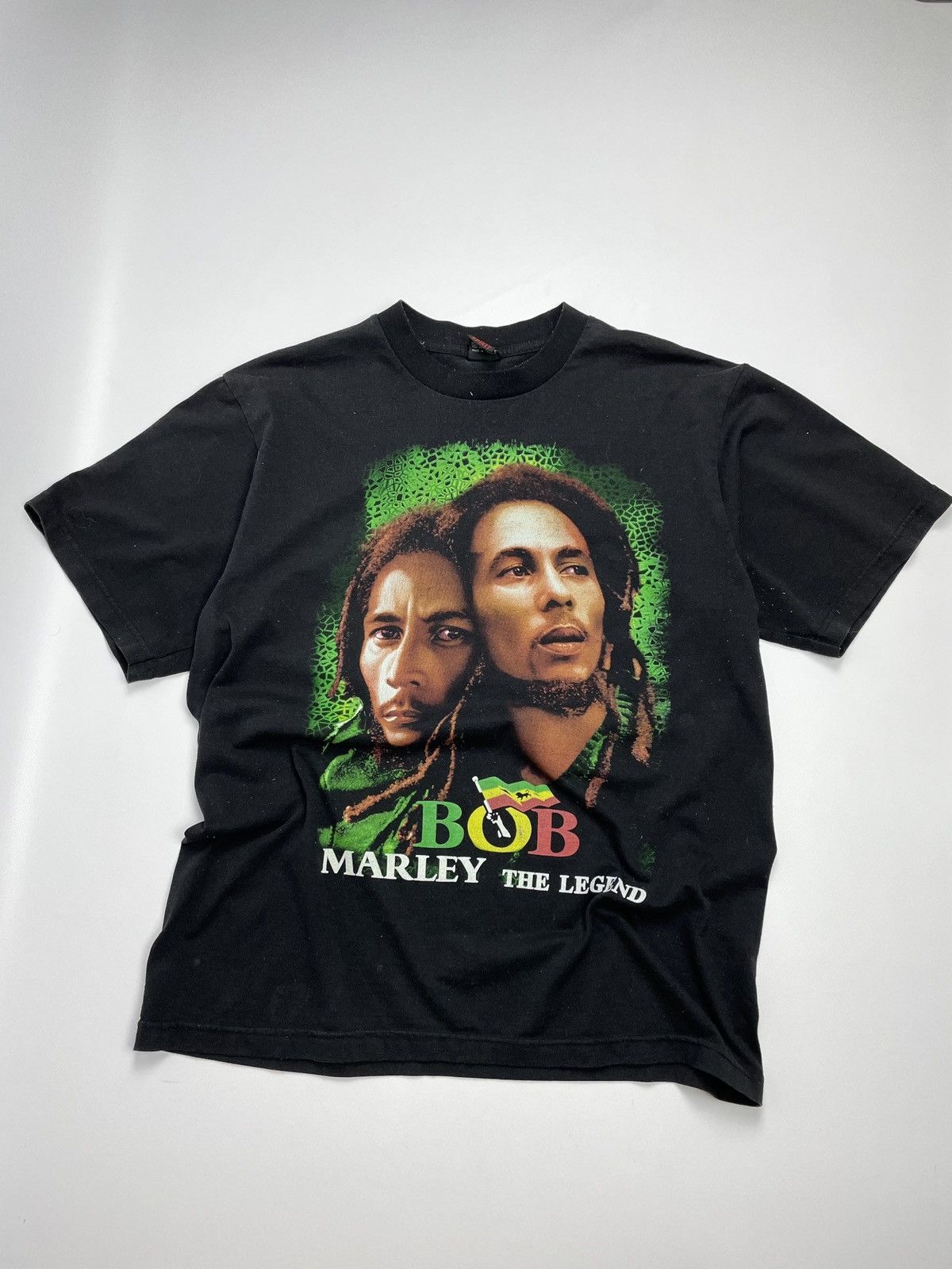Band Tees × Bob Marley × Vintage Vintage 90s Bob Marley The Legend Band T-Shirt Size US XL / EU 56 / 4 - 1 Thumbnail