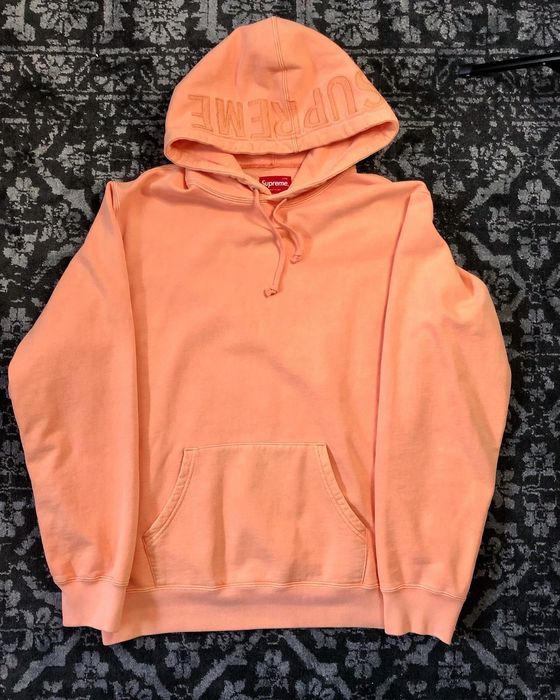 Supreme Supreme Overdyed hooded sweatshirt Bright Peach | Grailed