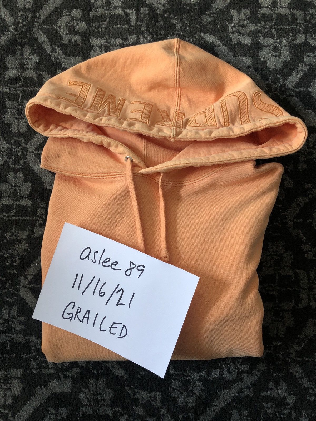 Supreme Overdyed Hooded Sweatshirt (SS20) Bright Peach