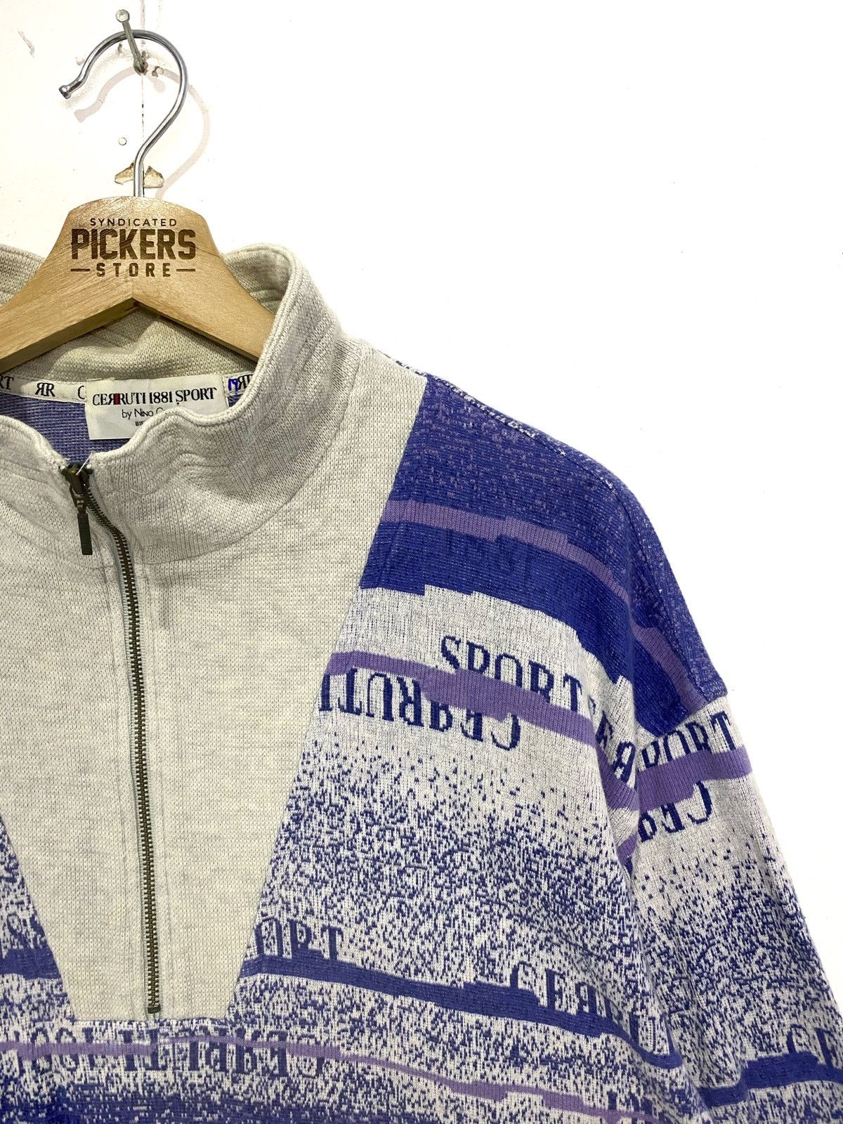 Cerruti 1881 × Vintage Vintage Cerutti 1881 Sweatshirt Halfzipper Fullprint Medium Size US M / EU 48-50 / 2 - 3 Thumbnail