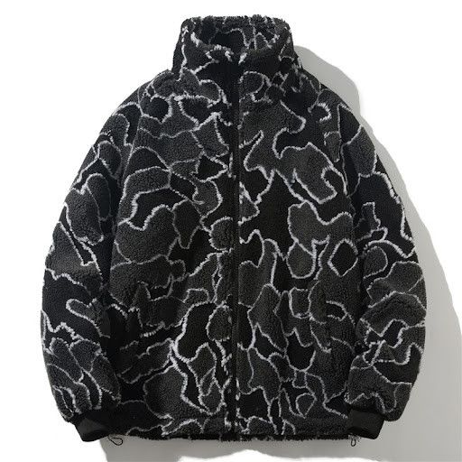 Vintage BLACK FRIDAY SALE Static Print Wool Parka Jacket Coat Grailed