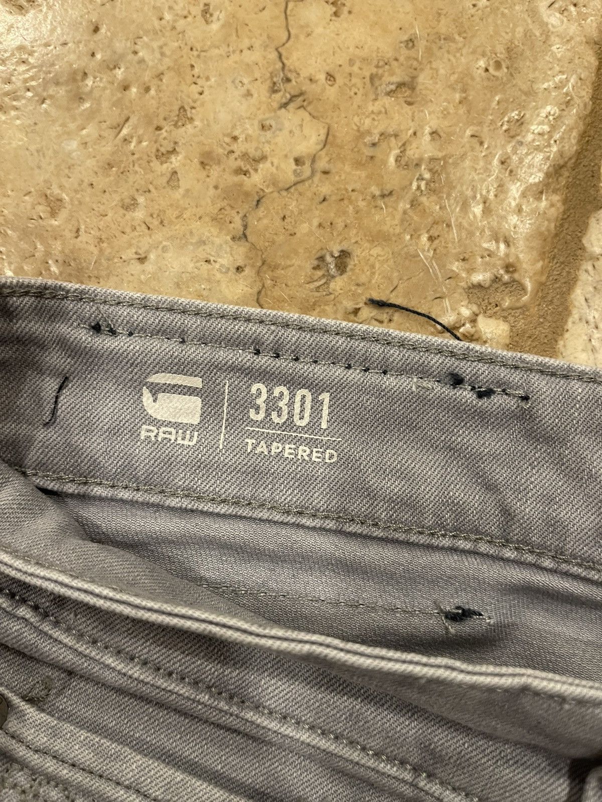 G-Star G-Star Raw 3301 Tapered Grey Denim Jeans Pants Size US 34 / EU 50 - 8 Thumbnail