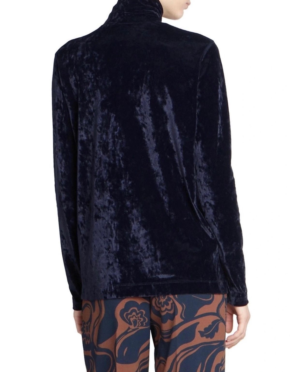 Dries Van Noten WMNS Velvet Turtleneck Top Navy Size US XS / EU 42 / 0 - 4 Thumbnail