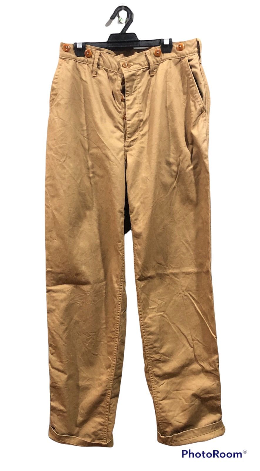 Vintage Freewheelers Gilmore buckle back chino pants khaki | Grailed