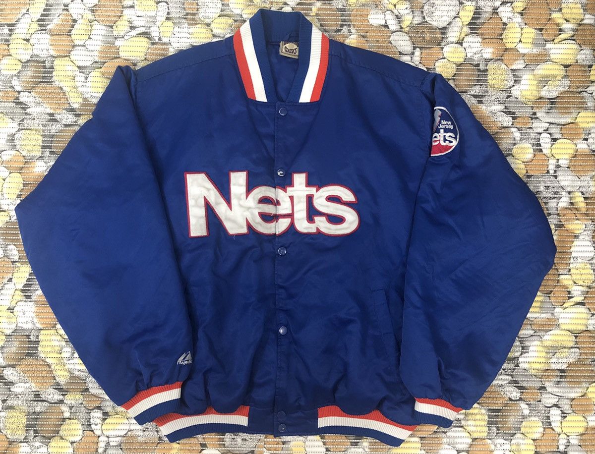 Majestic Vintage NETS Majestic NBA Varsity Jacket Size US XL / EU 56 / 4 - 1 Thumbnail