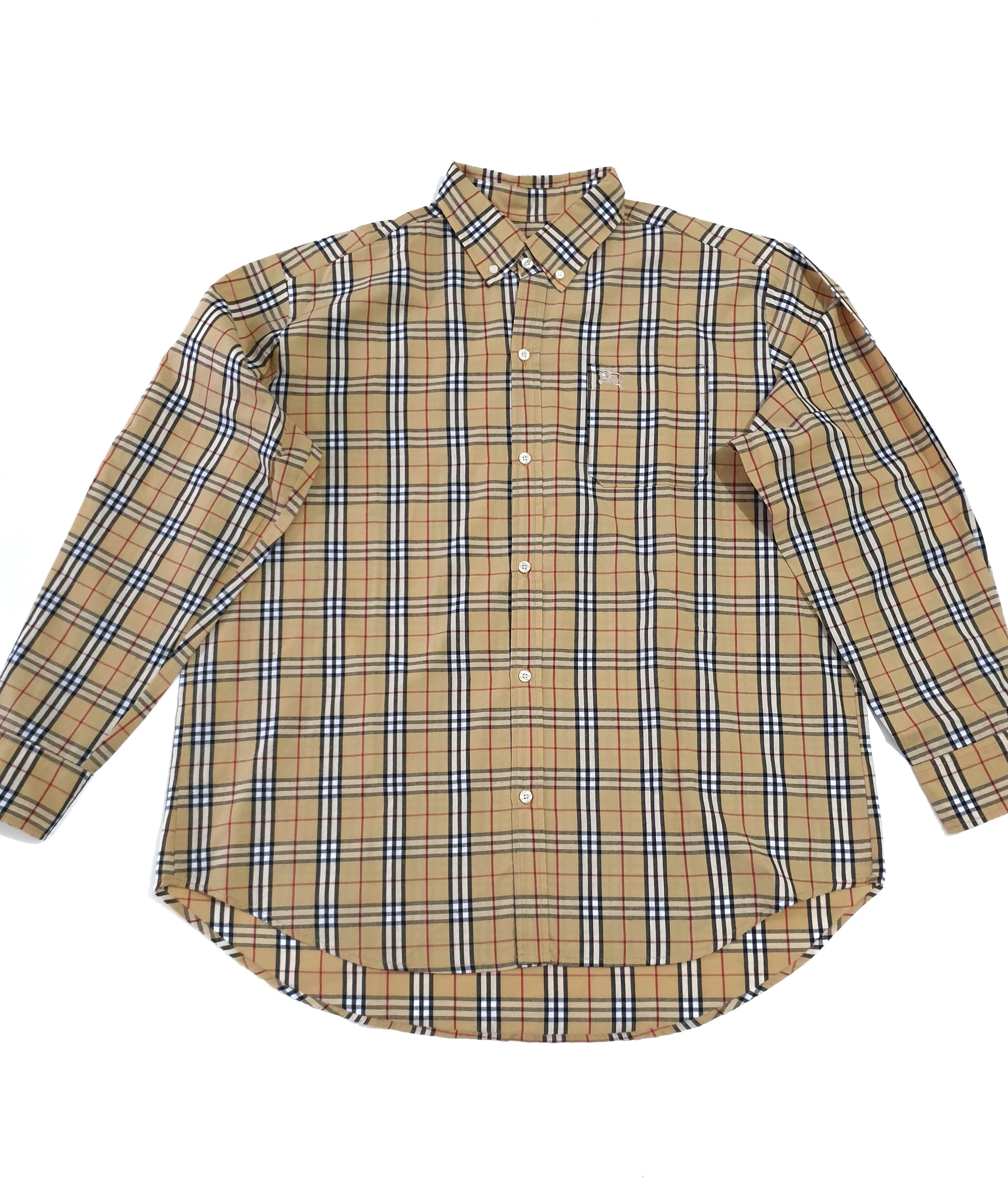 image of Vintage Burberrys Nova Check Shirts, Men's (Size XL)