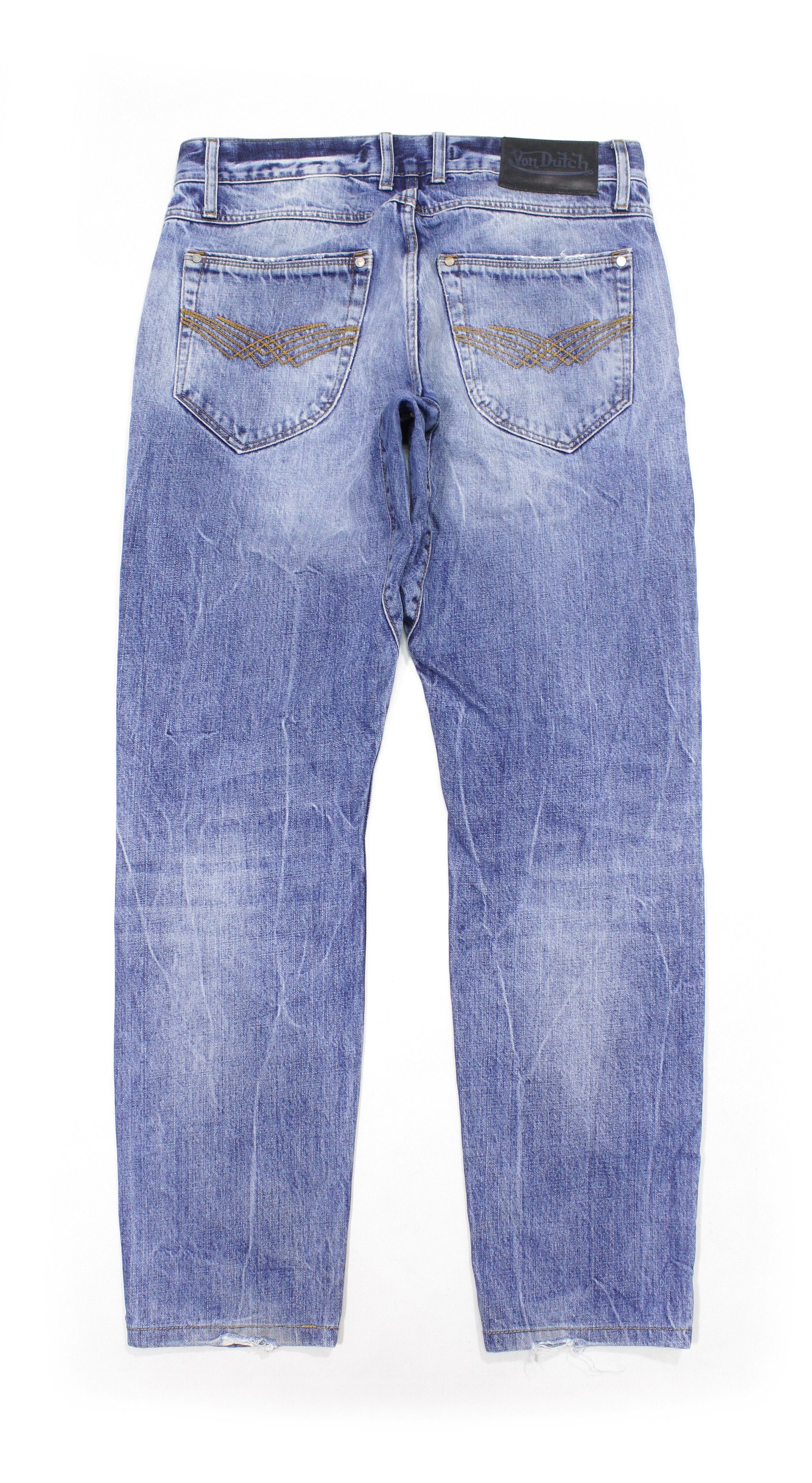 Von Dutch 90S Distressed Stone Washed Denim Vintage Size US 34 / EU 50 - 2 Thumbnail