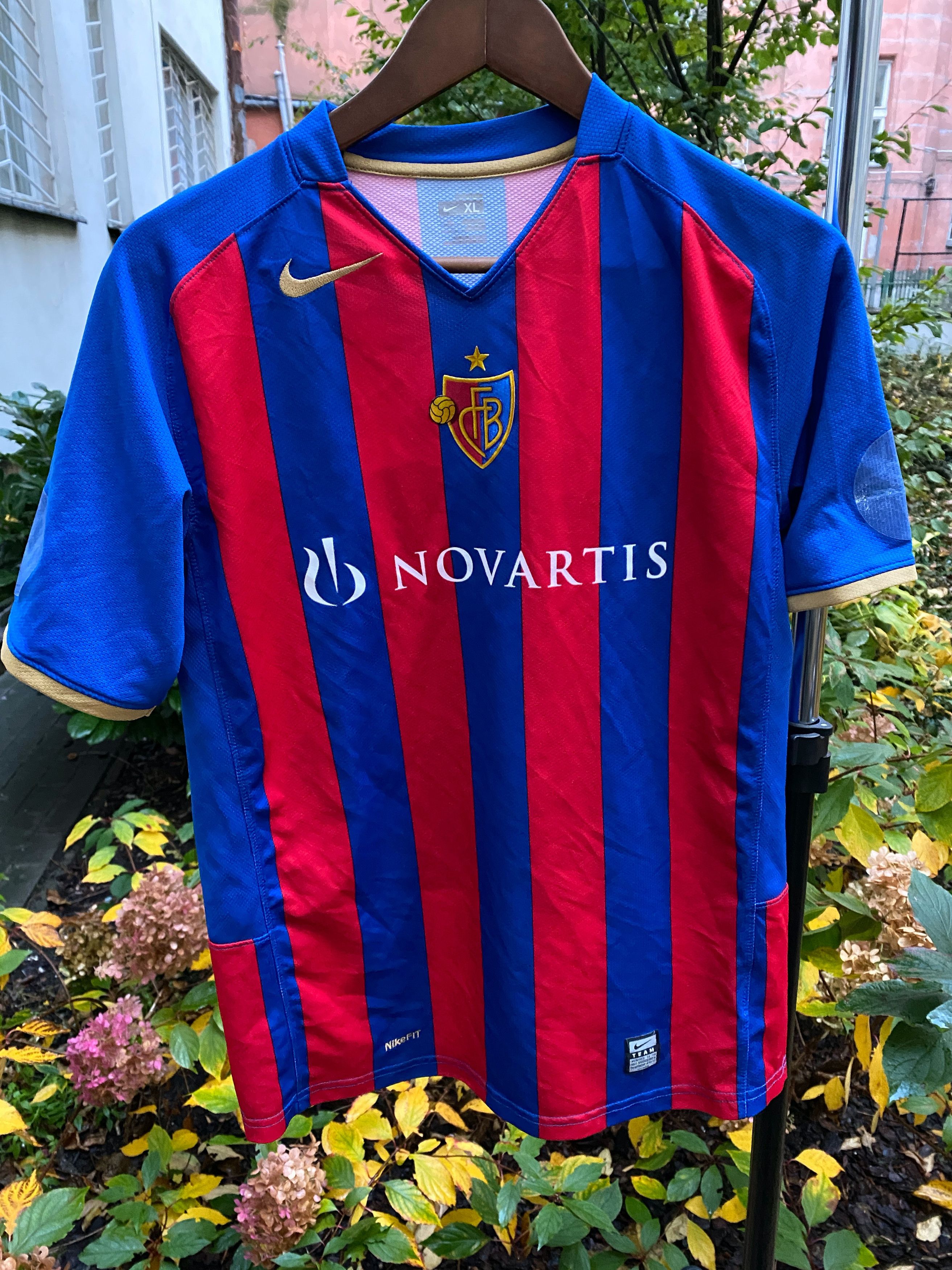 Nike Nike Schweiz Basel Fc Football Soccer Jersey # 8 Huggel S S 