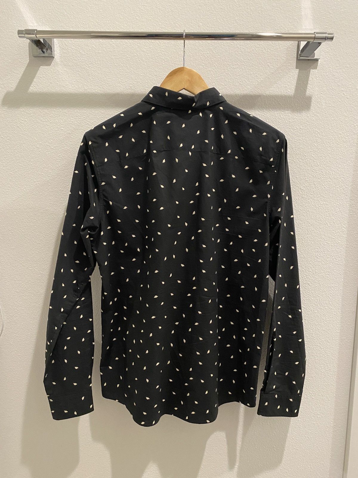 A.P.C. Black Poplin Printed Long Sleeve Button Shirt Size US M / EU 48-50 / 2 - 2 Thumbnail