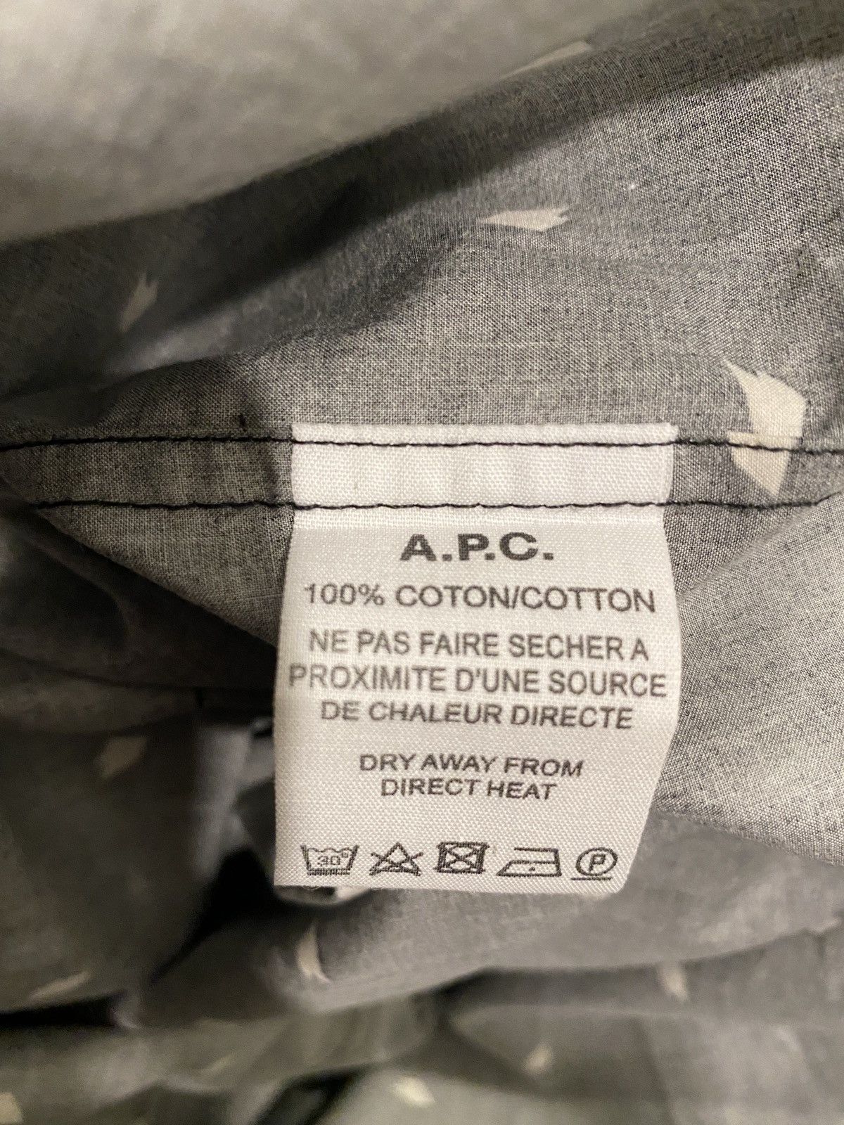 A.P.C. Black Poplin Printed Long Sleeve Button Shirt Size US M / EU 48-50 / 2 - 4 Thumbnail