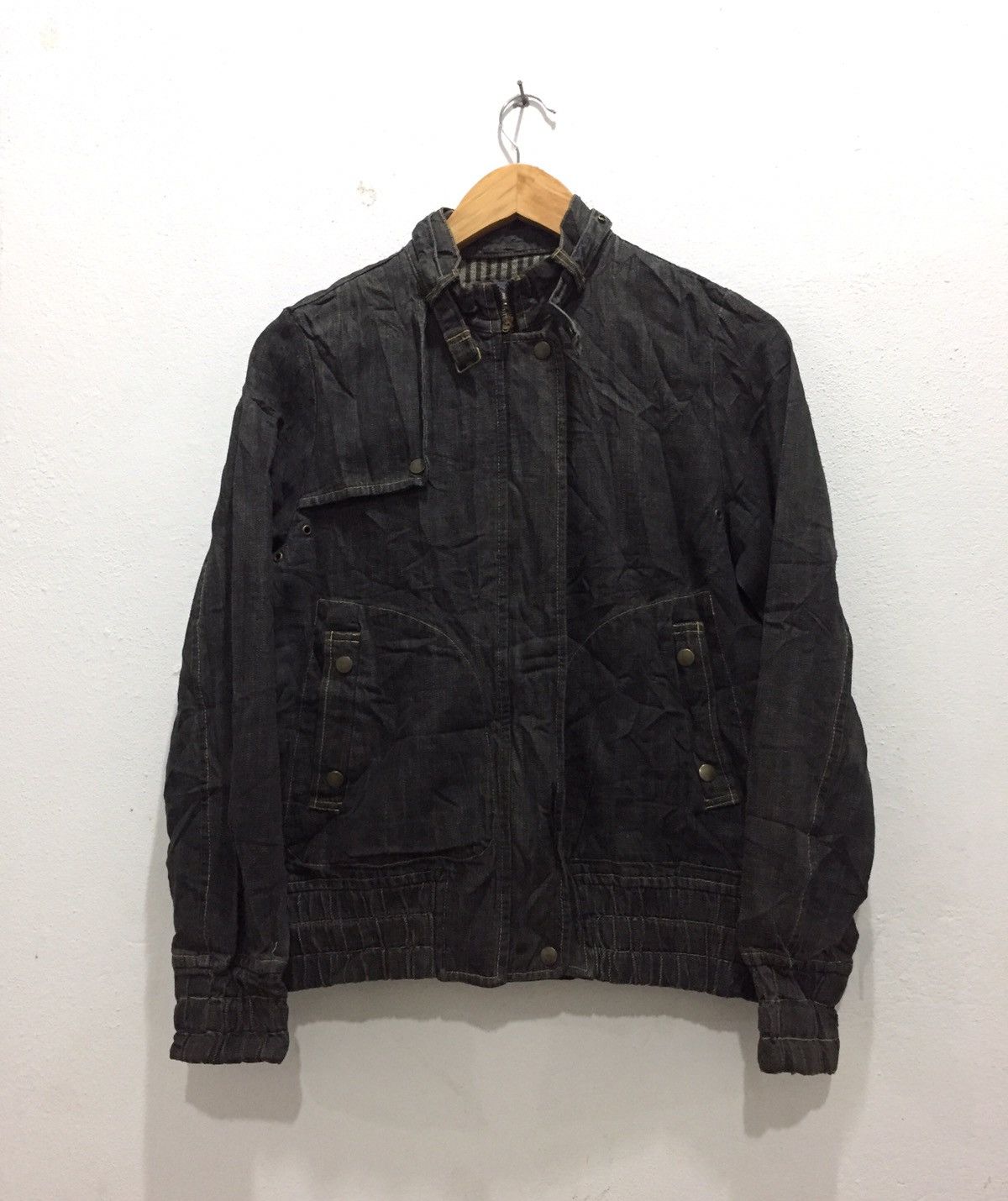 Vintage Blue Full Zipper Denim Jacket