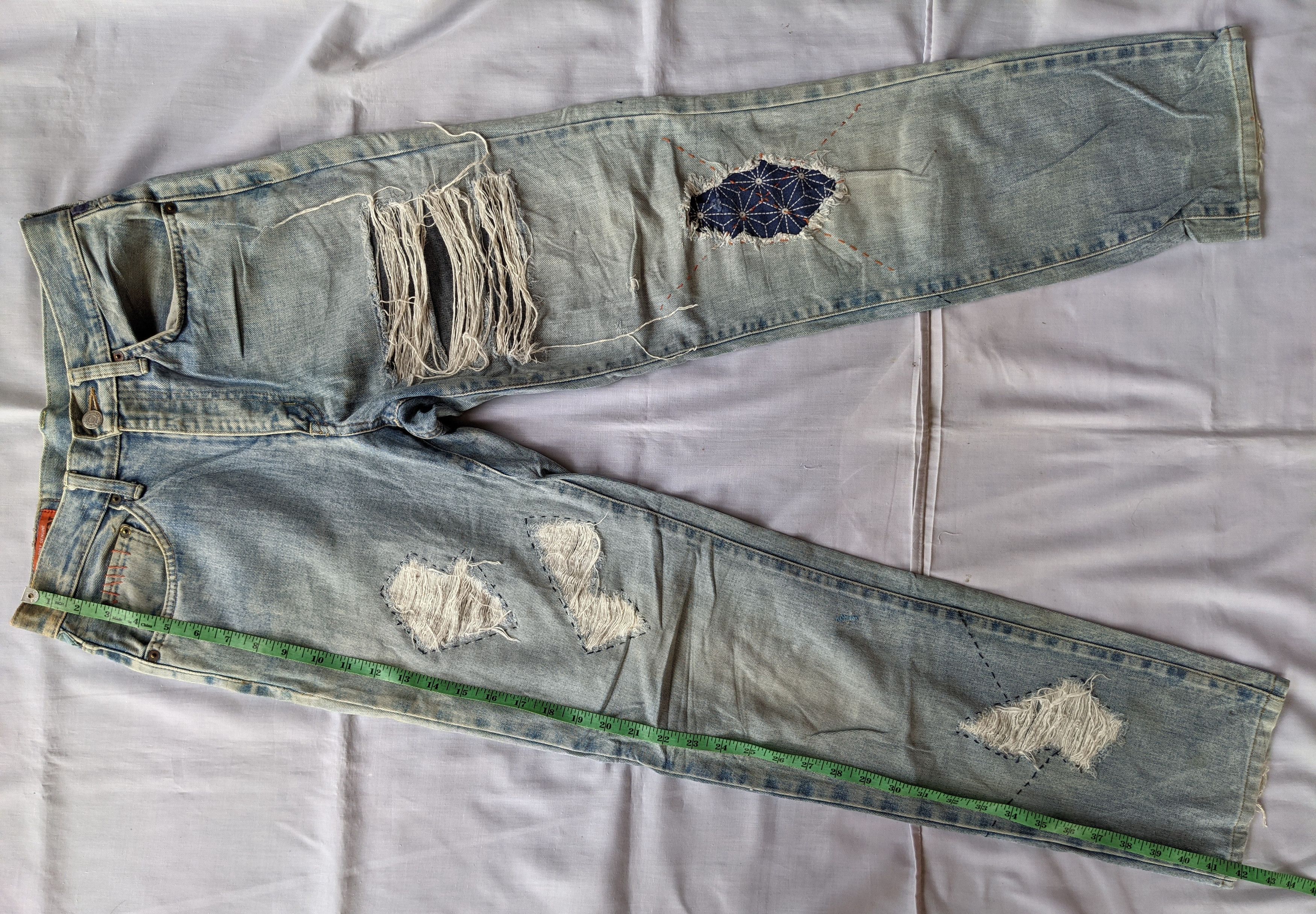 Edwin Vintage distressed denim Edwin Sashiko embroidey jeans Size US 29 - 6 Thumbnail