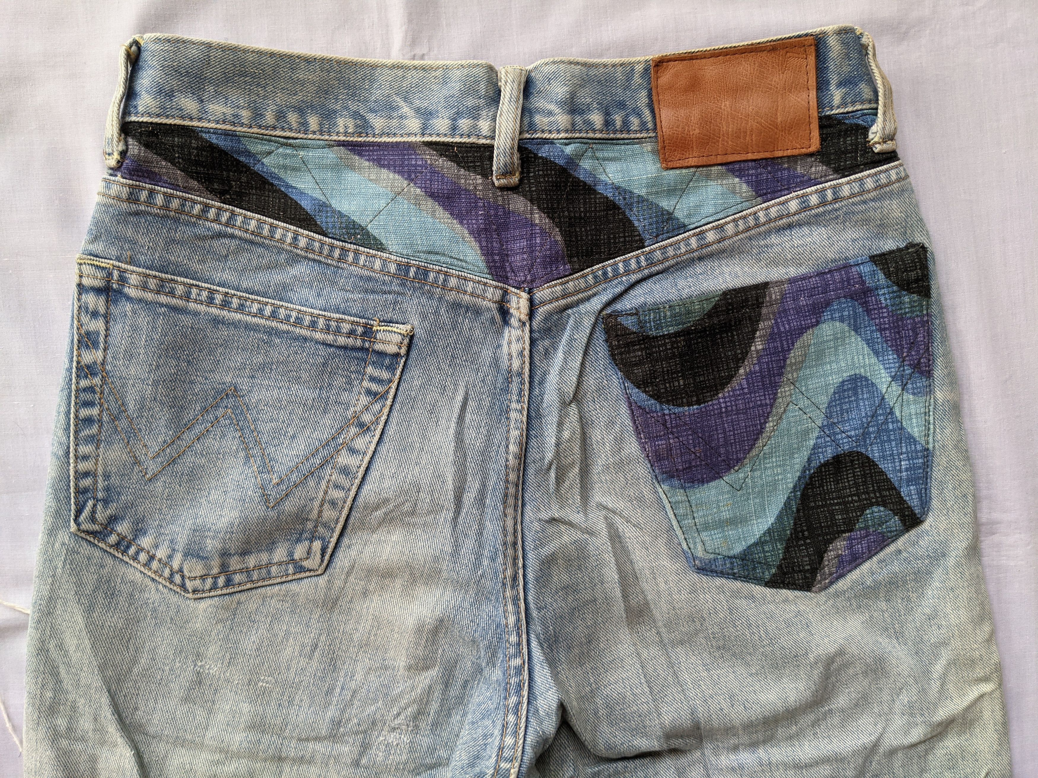 Edwin Vintage distressed denim Edwin Sashiko embroidey jeans Size US 29 - 12 Thumbnail