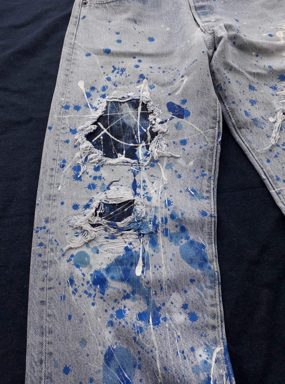 Levi's Vtg 80s Levi's distressed splash jeans like Number (N)ine Size US 30 / EU 46 - 5 Thumbnail