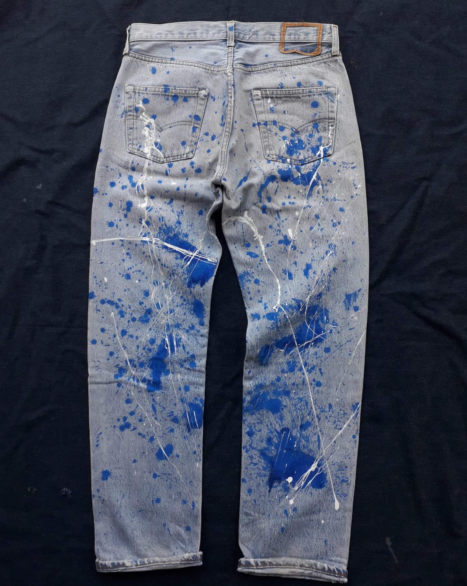 Levi's Vtg 80s Levi's distressed splash jeans like Number (N)ine Size US 30 / EU 46 - 2 Thumbnail