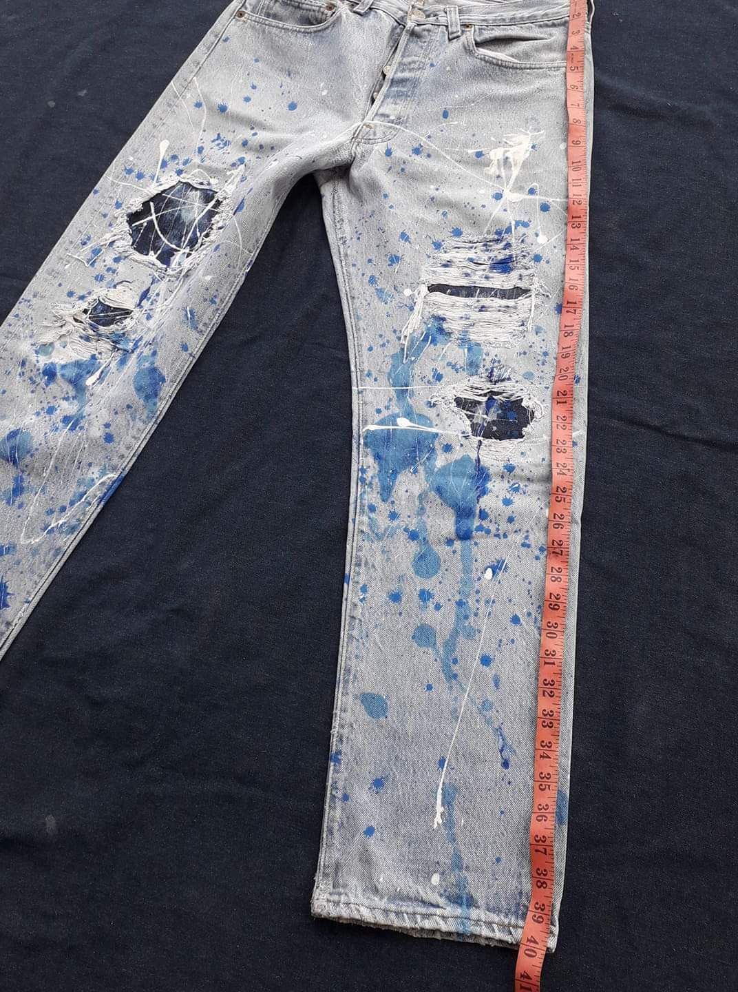 Levi's Vtg 80s Levi's distressed splash jeans like Number (N)ine Size US 30 / EU 46 - 12 Thumbnail