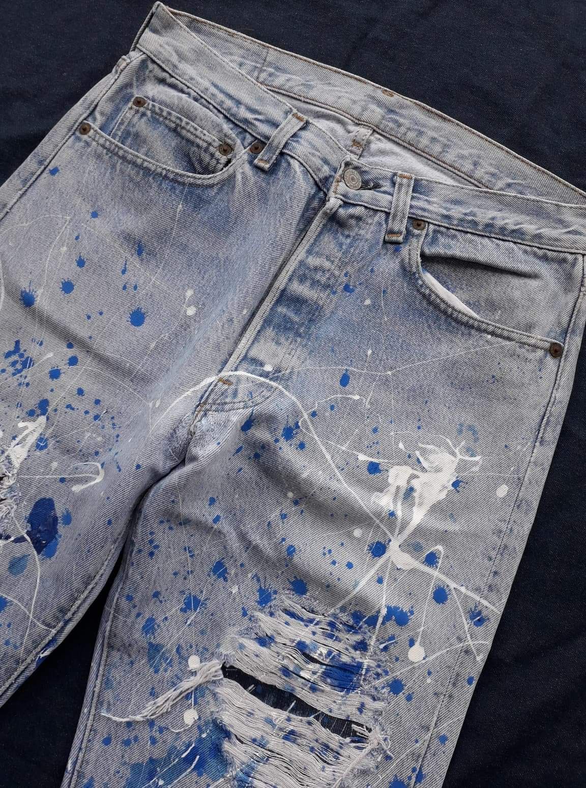 Levi's Vtg 80s Levi's distressed splash jeans like Number (N)ine Size US 30 / EU 46 - 4 Thumbnail