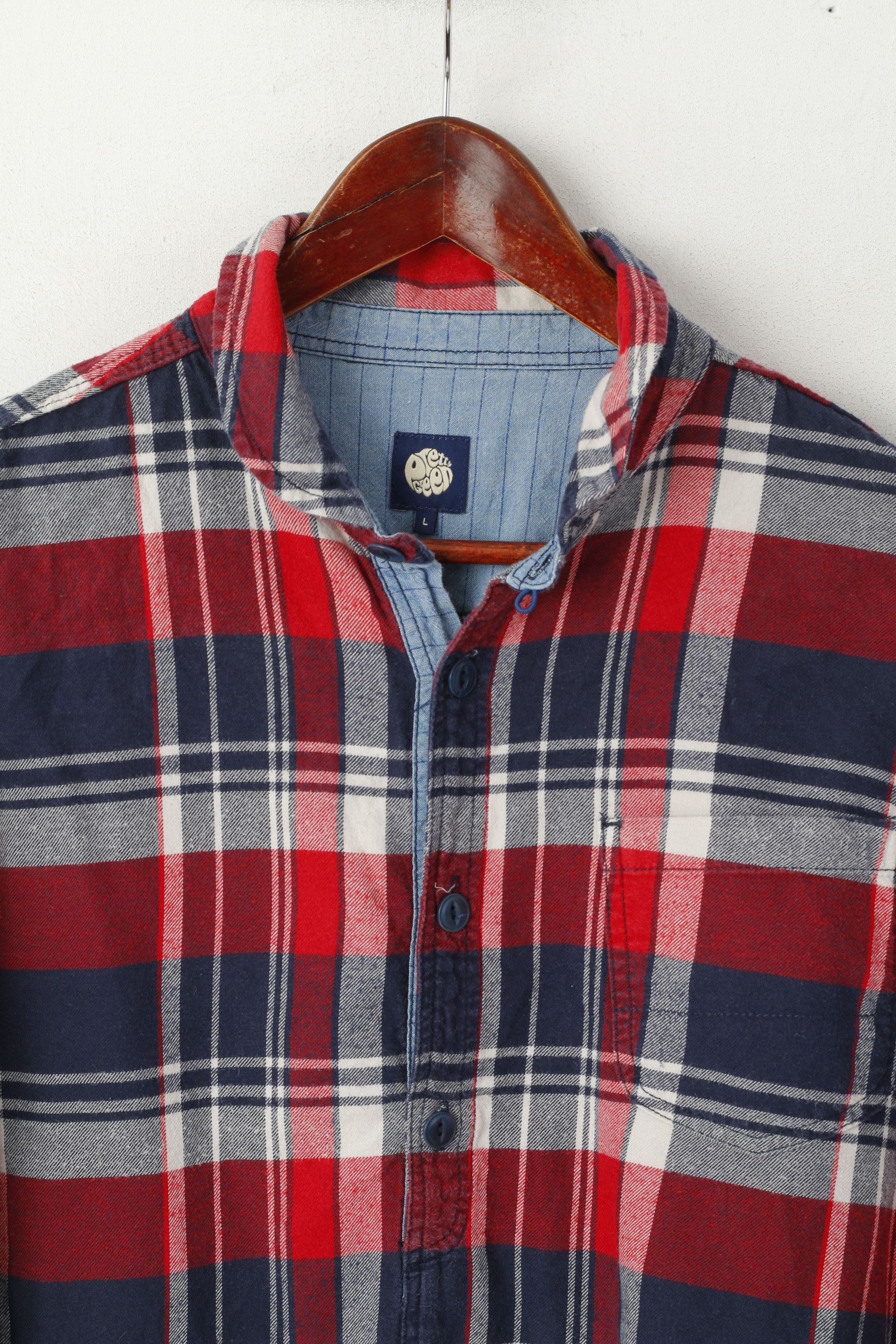 Pretty Green Pretty Green Men L Casual Shirt Red Check Pullover 2718 Size US L / EU 52-54 / 3 - 3 Thumbnail
