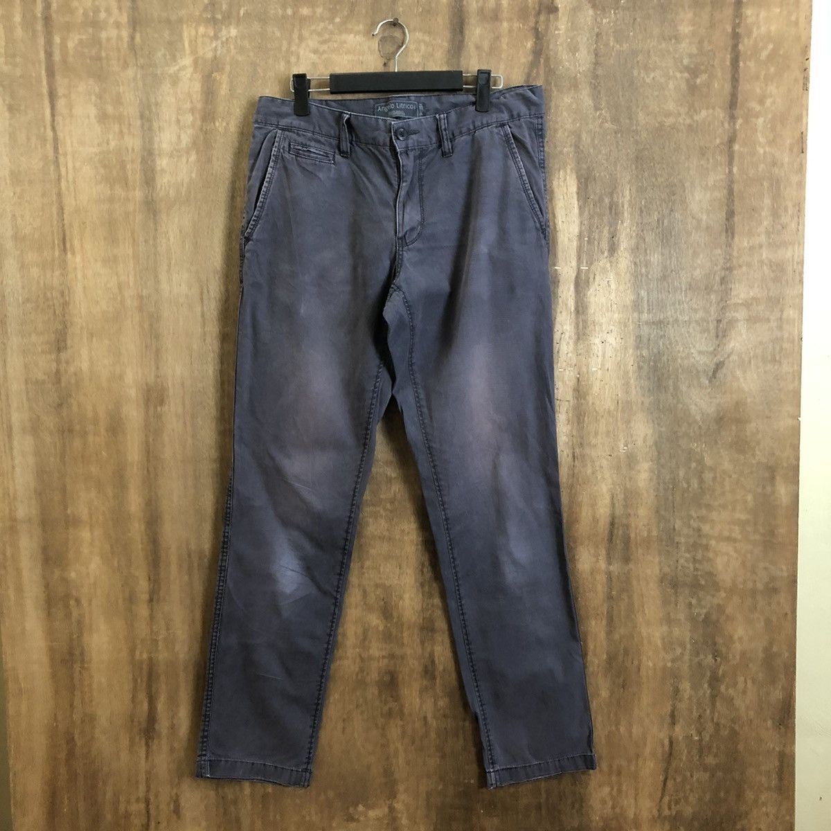 Vintage Angelo Litrico Dark Blue Casual Pants #275 | Grailed