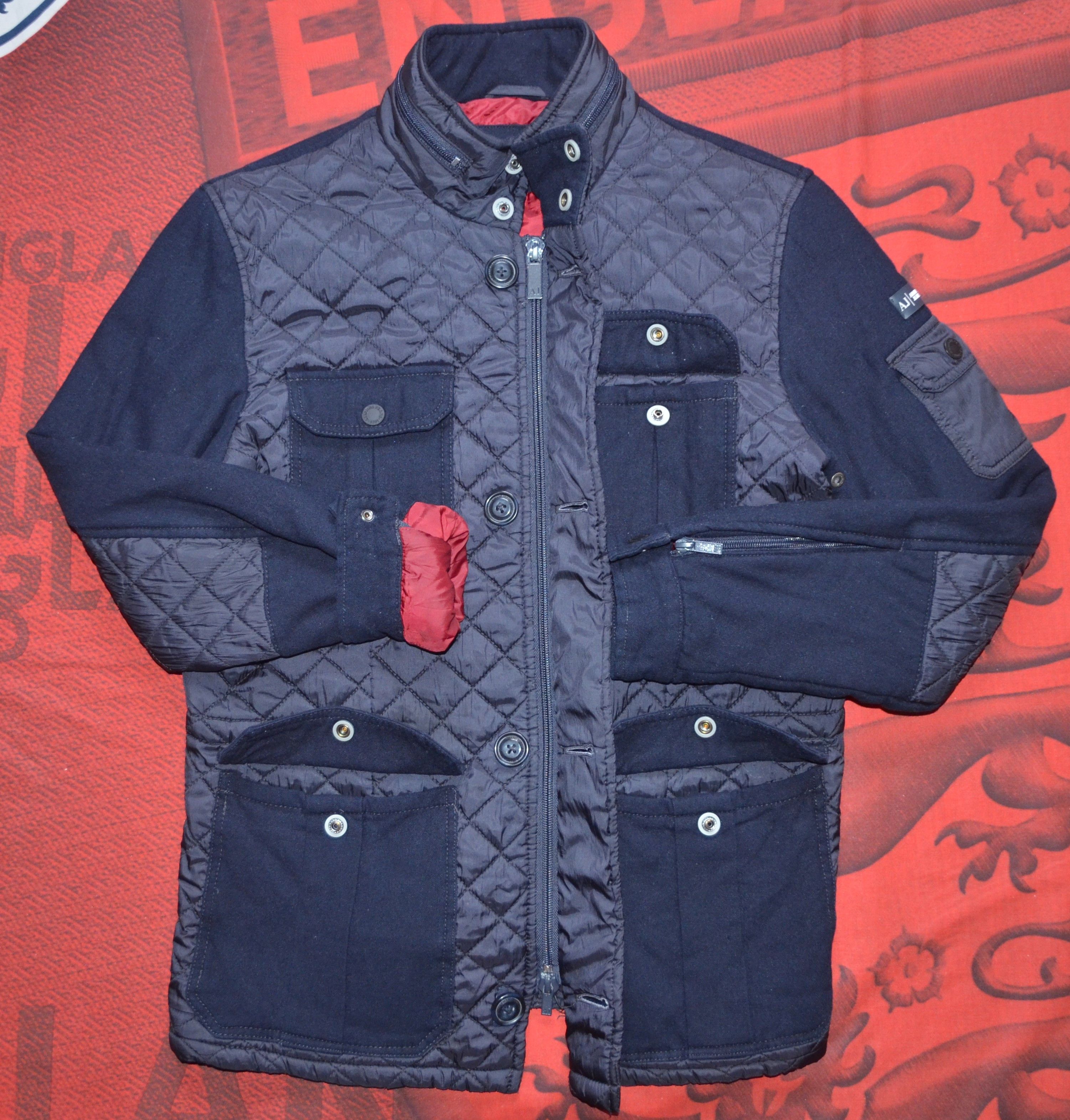 Armani ARMANI JEANS MEN QUILTED NYLON & FLANNEL PUFFER JACKET Navy Size US S / EU 44-46 / 1 - 20 Thumbnail