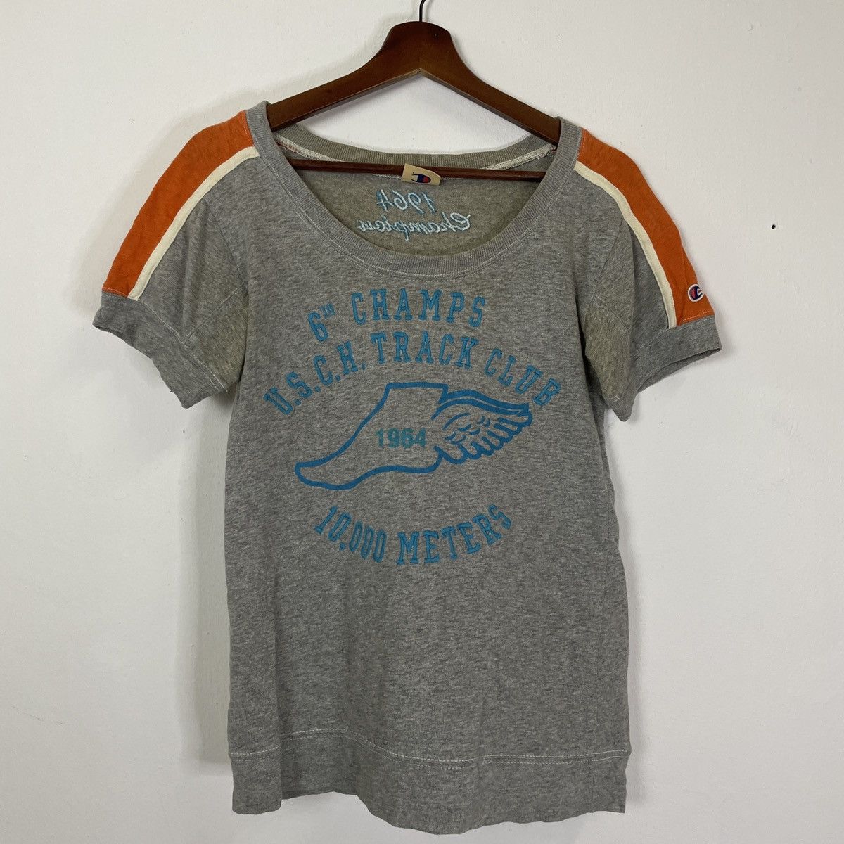 Vintage Champion Embroidery Logo Women Tee