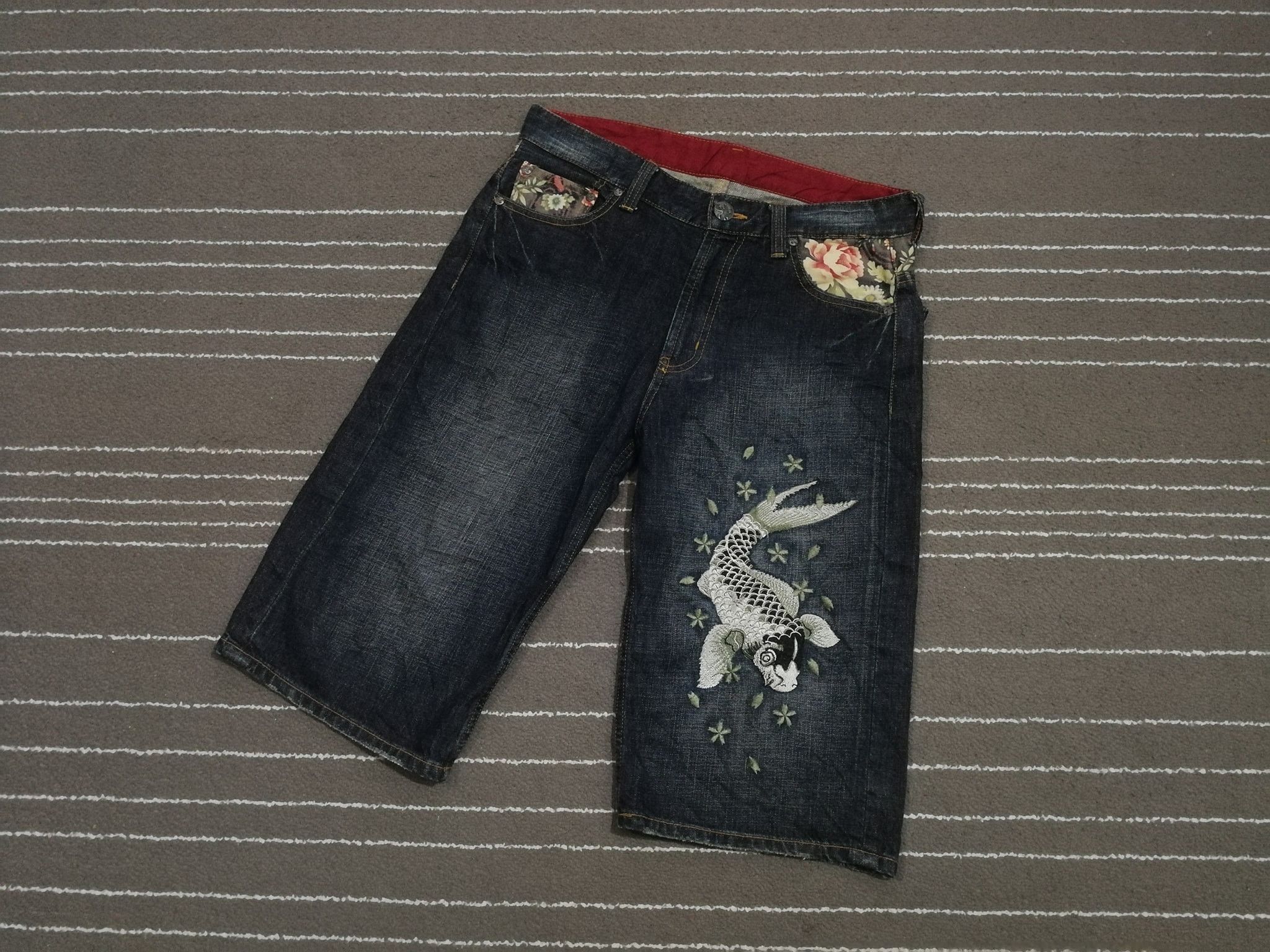 Wagara koi fish denim W33