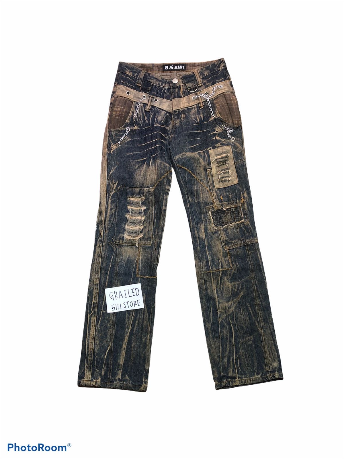 Seditionaries RARE⚡️⚡️ PUNK STYLE RUSTY BLUE JEANS Size US 29 - 1 Thumbnail