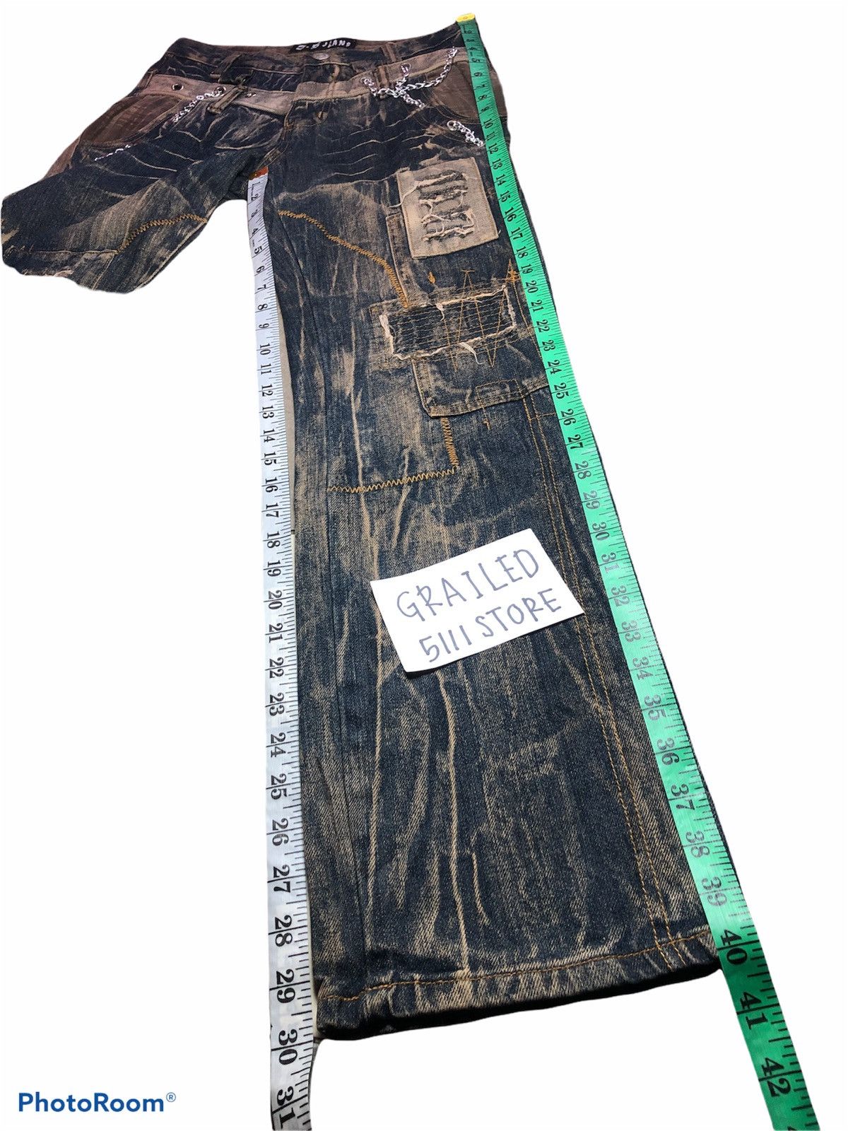 Seditionaries RARE⚡️⚡️ PUNK STYLE RUSTY BLUE JEANS Size US 29 - 12 Thumbnail