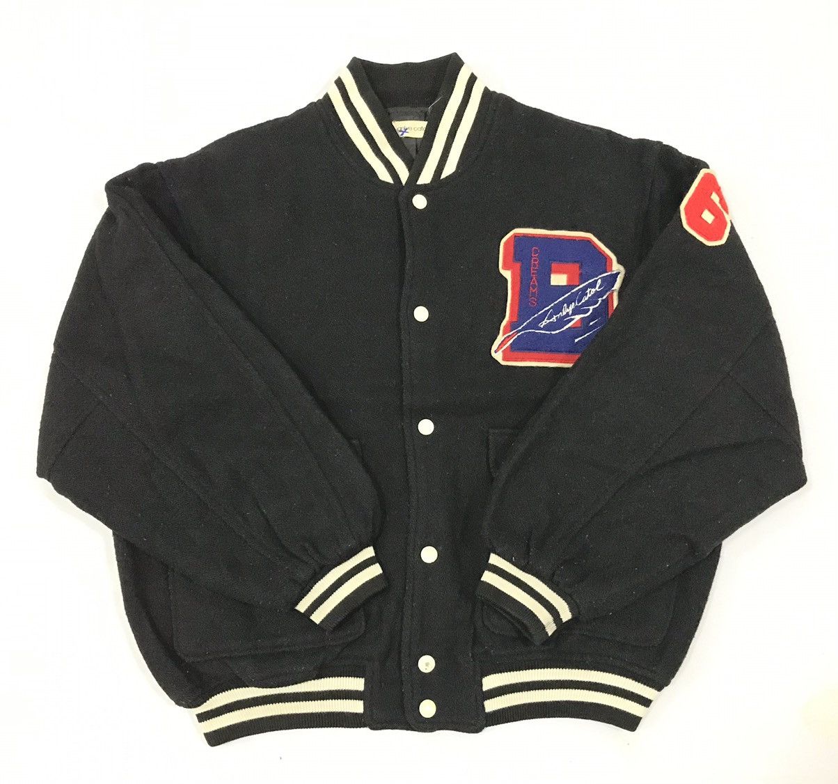 Vintage Vintage Varsity Wool Jacket Snap Button Made In Japan Size US XL / EU 56 / 4 - 3 Thumbnail