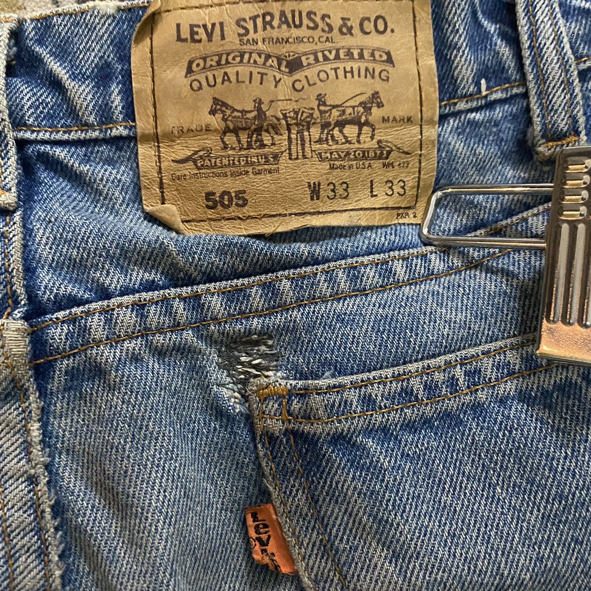Levi's Vintage Levis 505 Orangetab Ripped Distressed Size US 33 - 16 Thumbnail