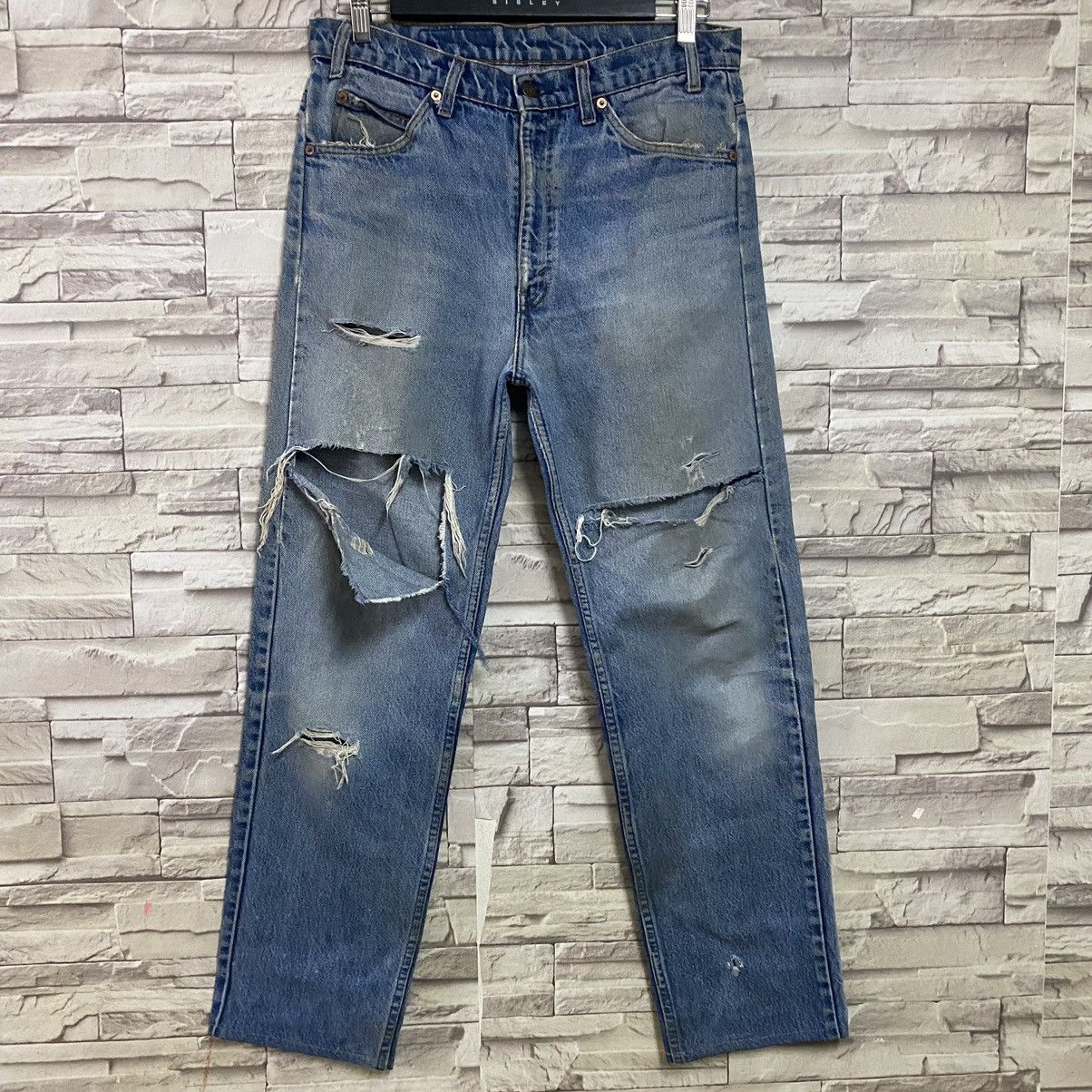 Levi's Vintage Levis 505 Orangetab Ripped Distressed Size US 33 - 3 Thumbnail