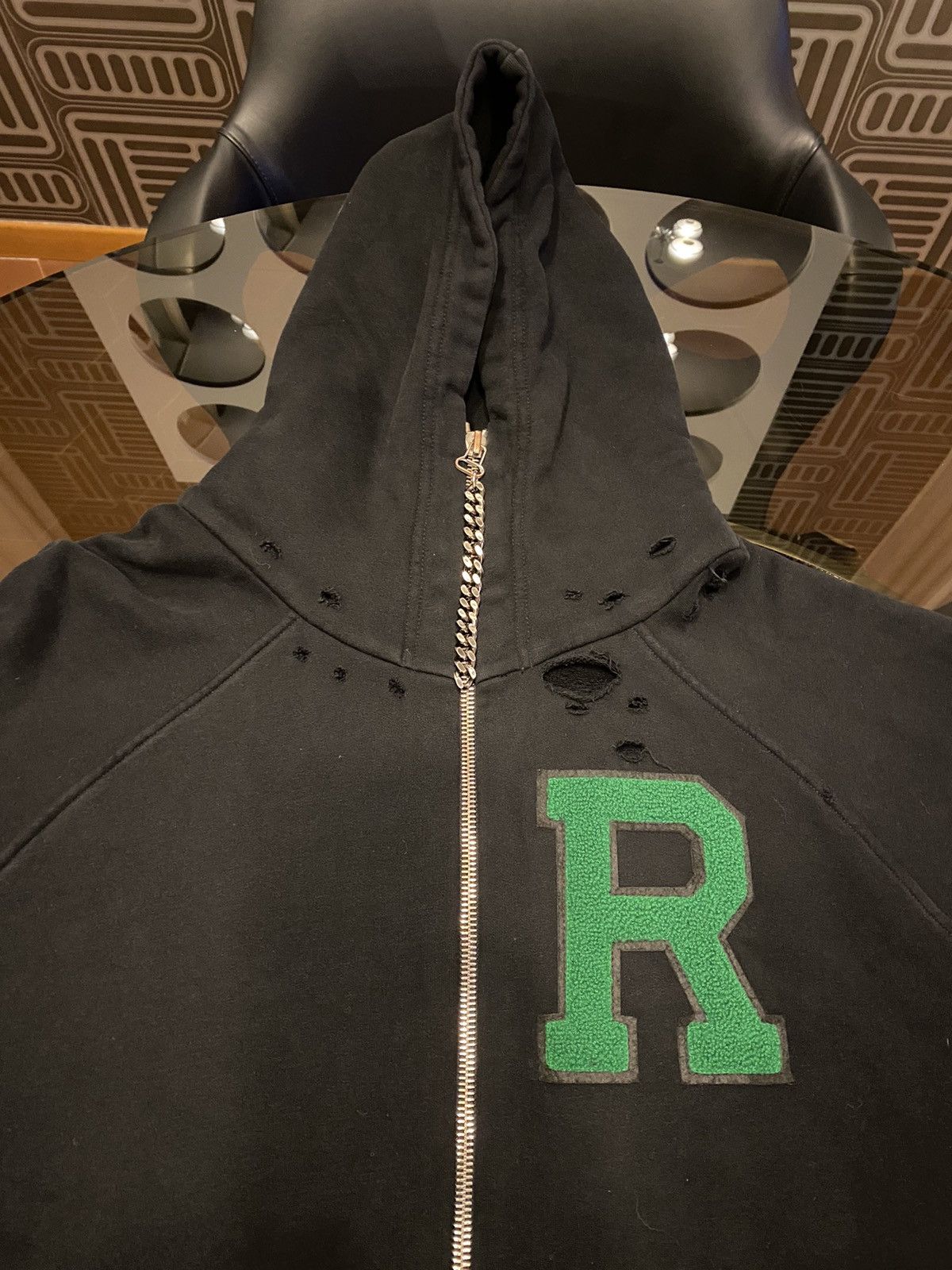 パーカー・フーディ RAF SIMONS SS21 HOODIE (211-M163A_190030010) Raf Simons AW20/21 “I Love The Youth” Distressed Zip Up