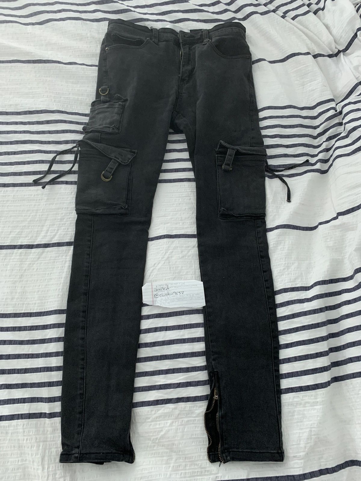 Profound Aesthetic Black Cargo Denim Pants Grailed