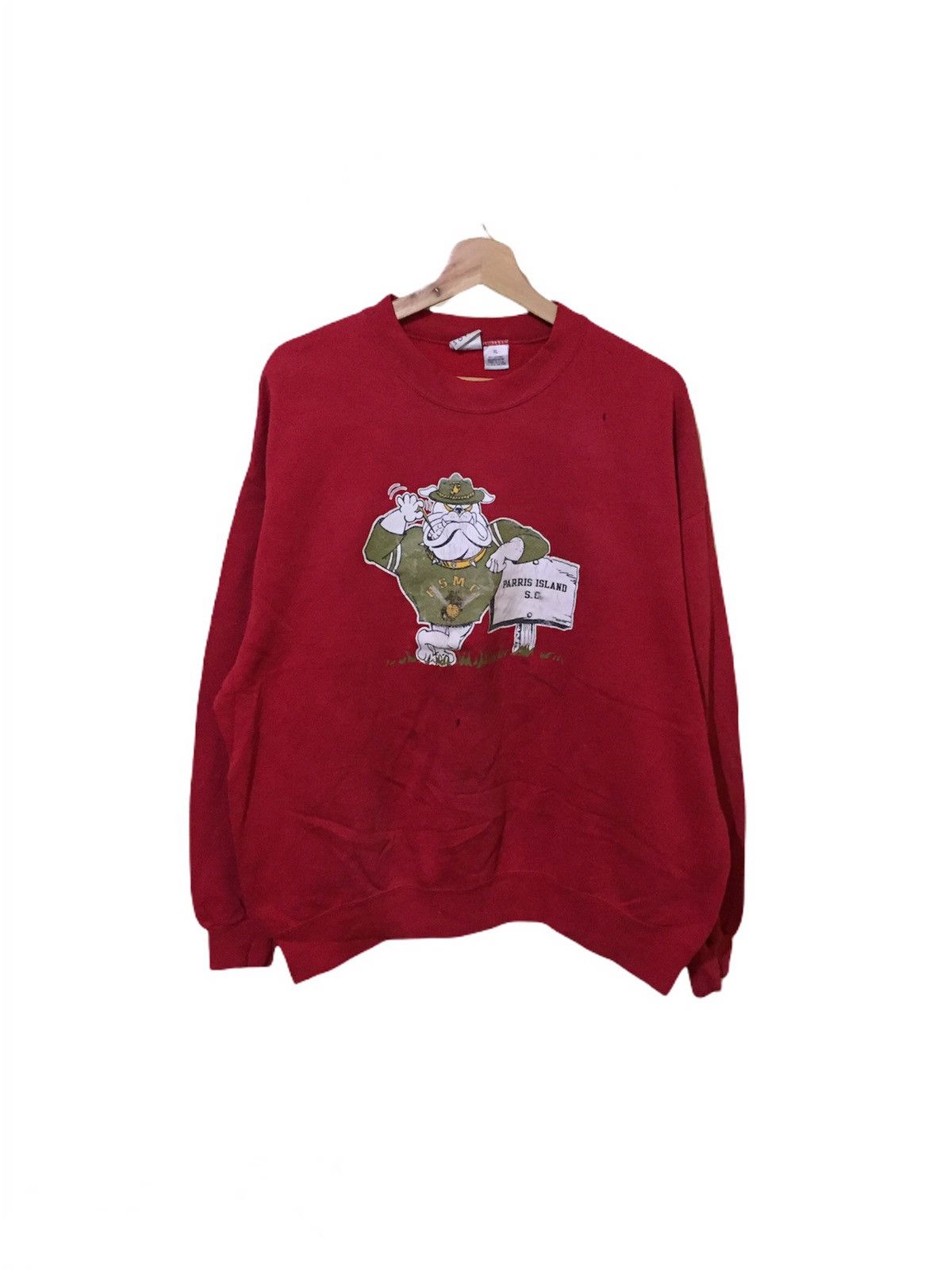 Vintage Vintage Sweatshirt USMC Parris Island 90’s USA Size US L / EU 52-54 / 3 - 1 Thumbnail