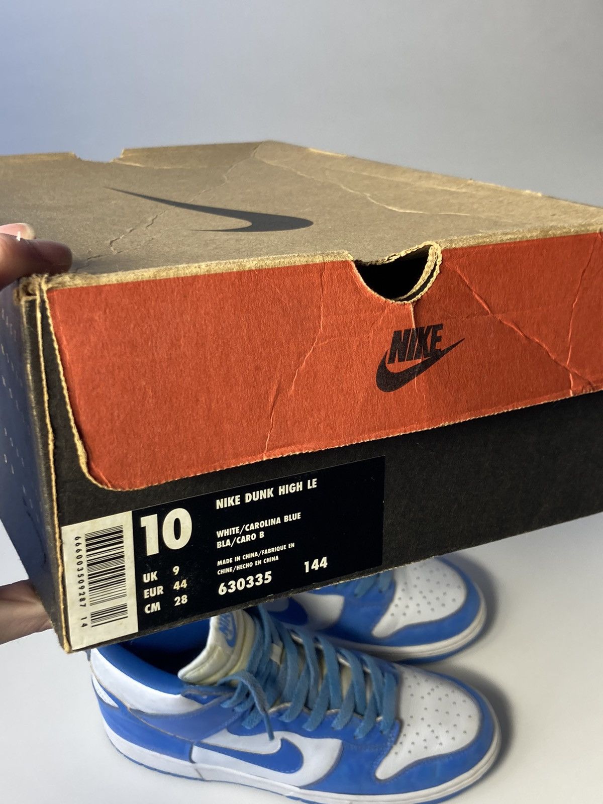 Nike 1999 Dunk High Le White | Carolina Blue UNC blue Size US 10 / EU 43 - 13 Thumbnail