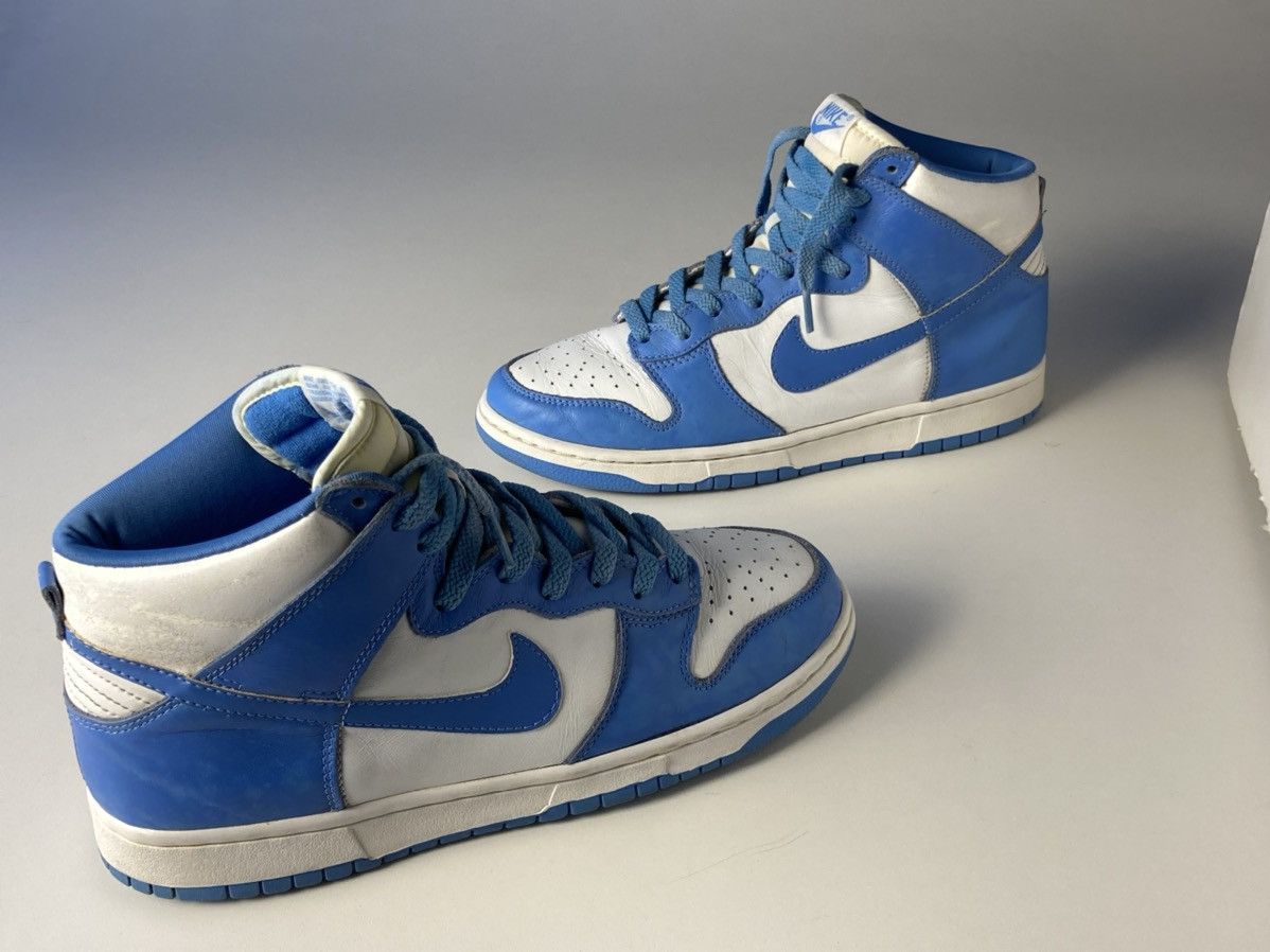 Nike 1999 Dunk High Le White | Carolina Blue UNC blue Size US 10 / EU 43 - 2 Thumbnail