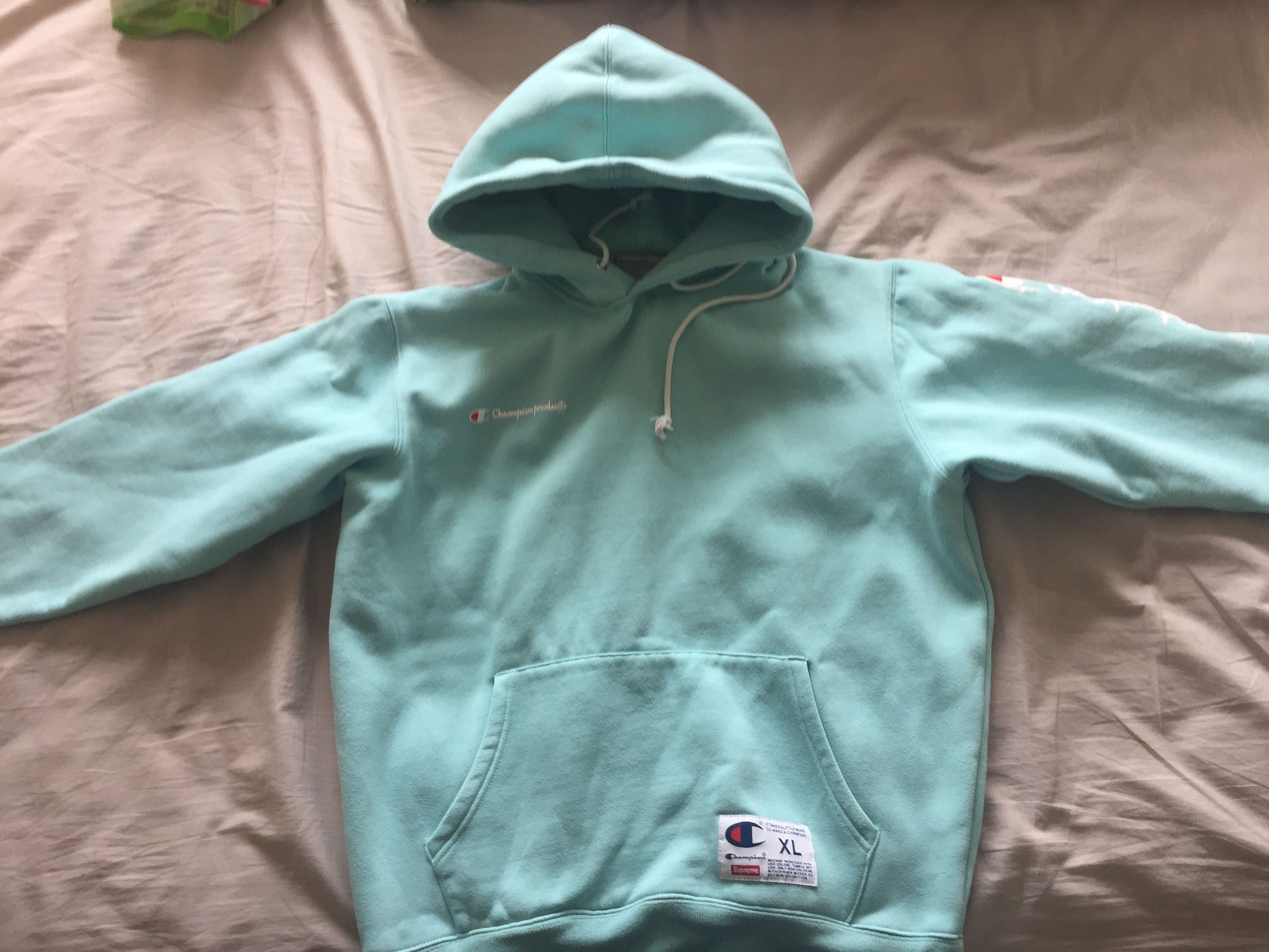 Supreme Supreme x Champion FW16 MINT GREEN TEAL HOODIE Grailed