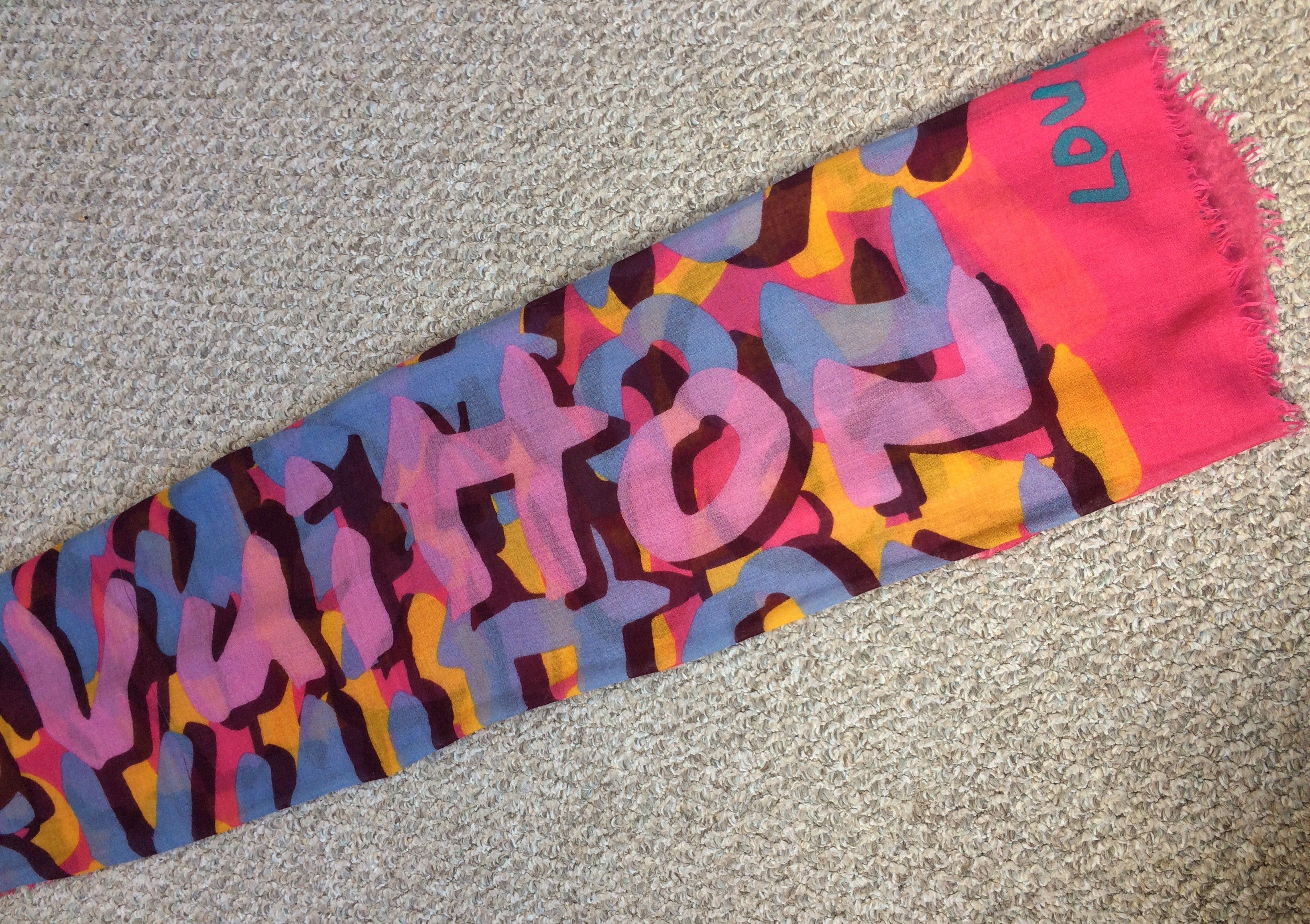 Louis Vuitton × Stephen Sprouse Louis Vuitton Sprouse Cashmere Silk Graffiti Scarf Size ONE SIZE - 4 Thumbnail